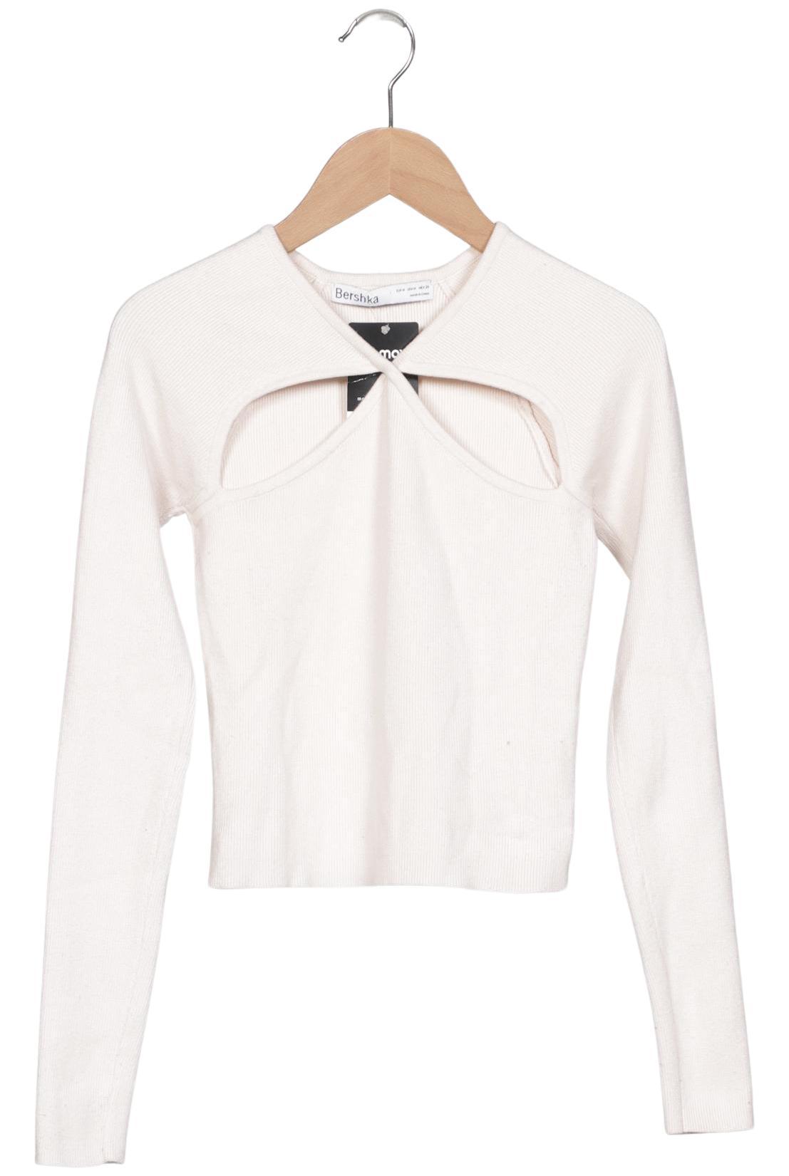 

bershka Damen Pullover, cremeweiß, Gr. 38
