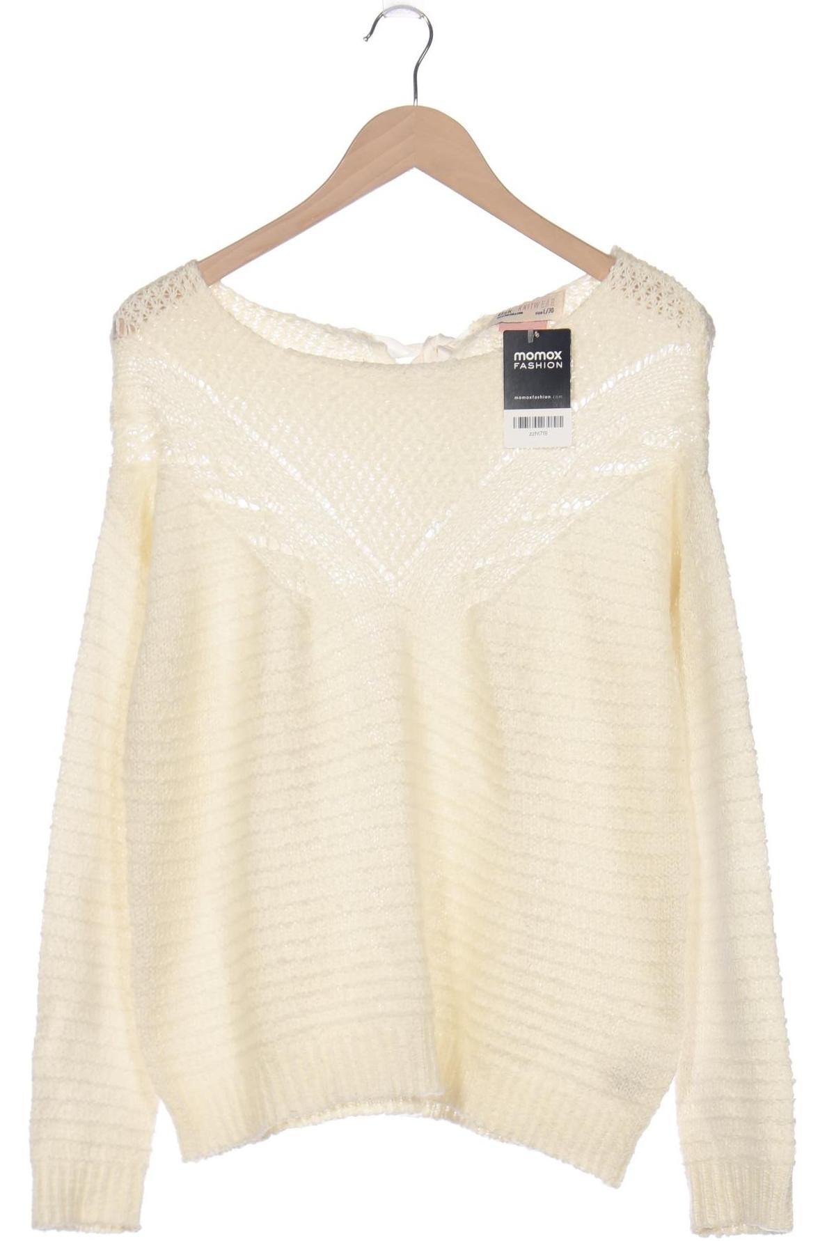 

bershka Damen Pullover, cremeweiß, Gr. 42