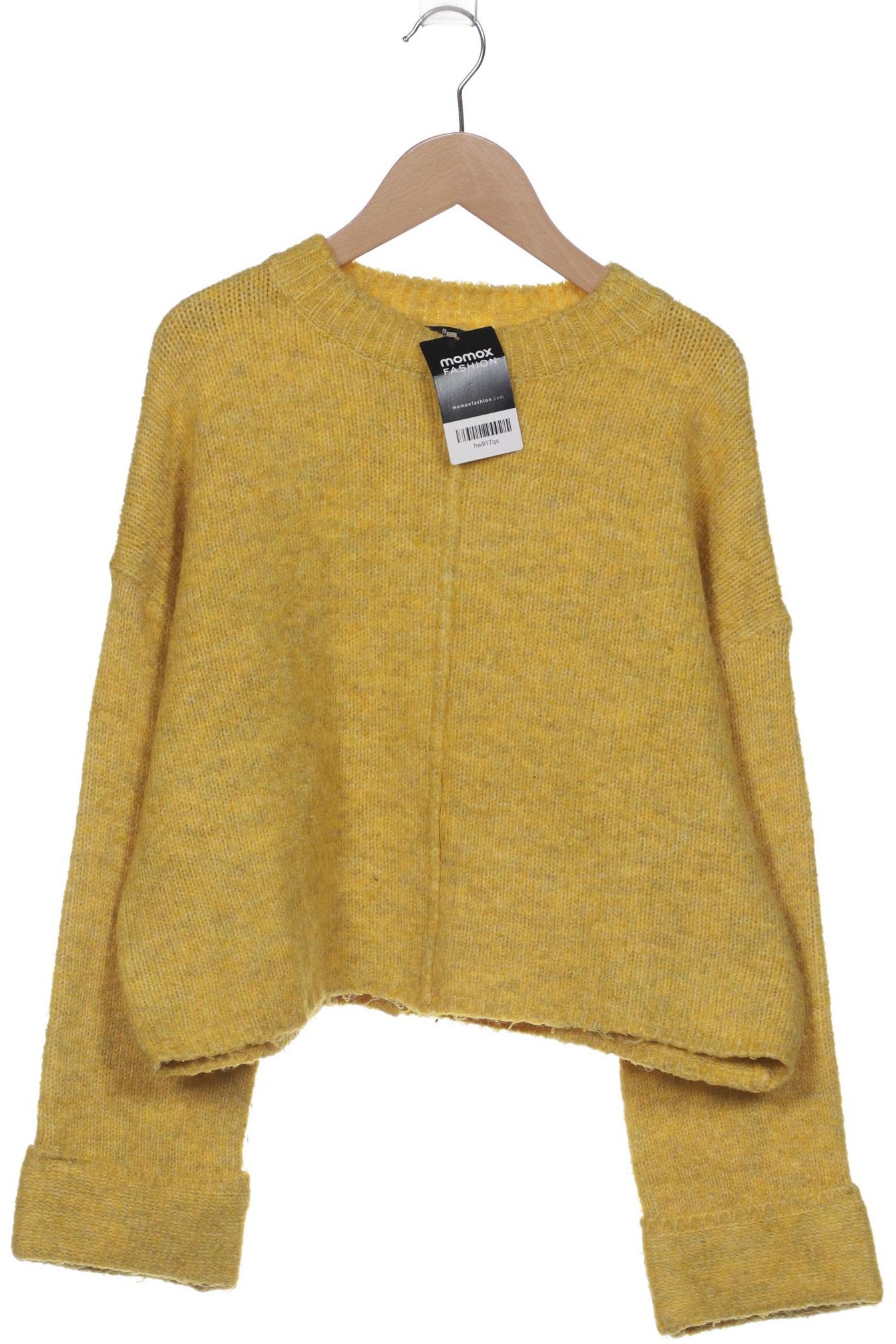 

bershka Damen Pullover, gelb, Gr. 34