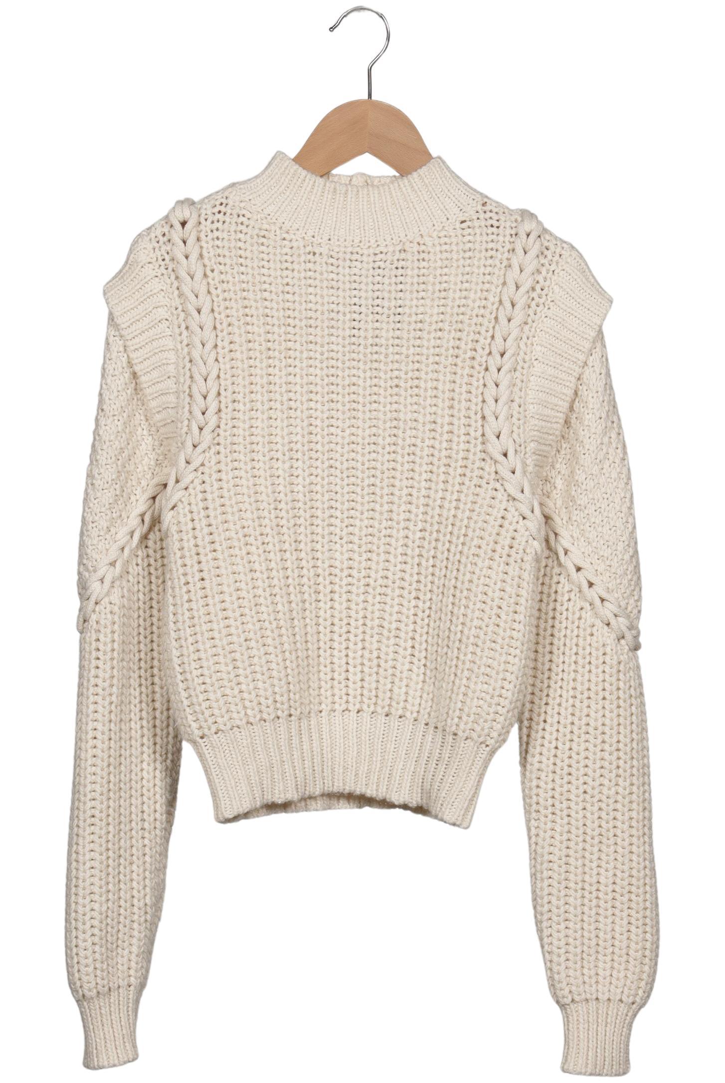

bershka Damen Pullover, cremeweiß, Gr. 34