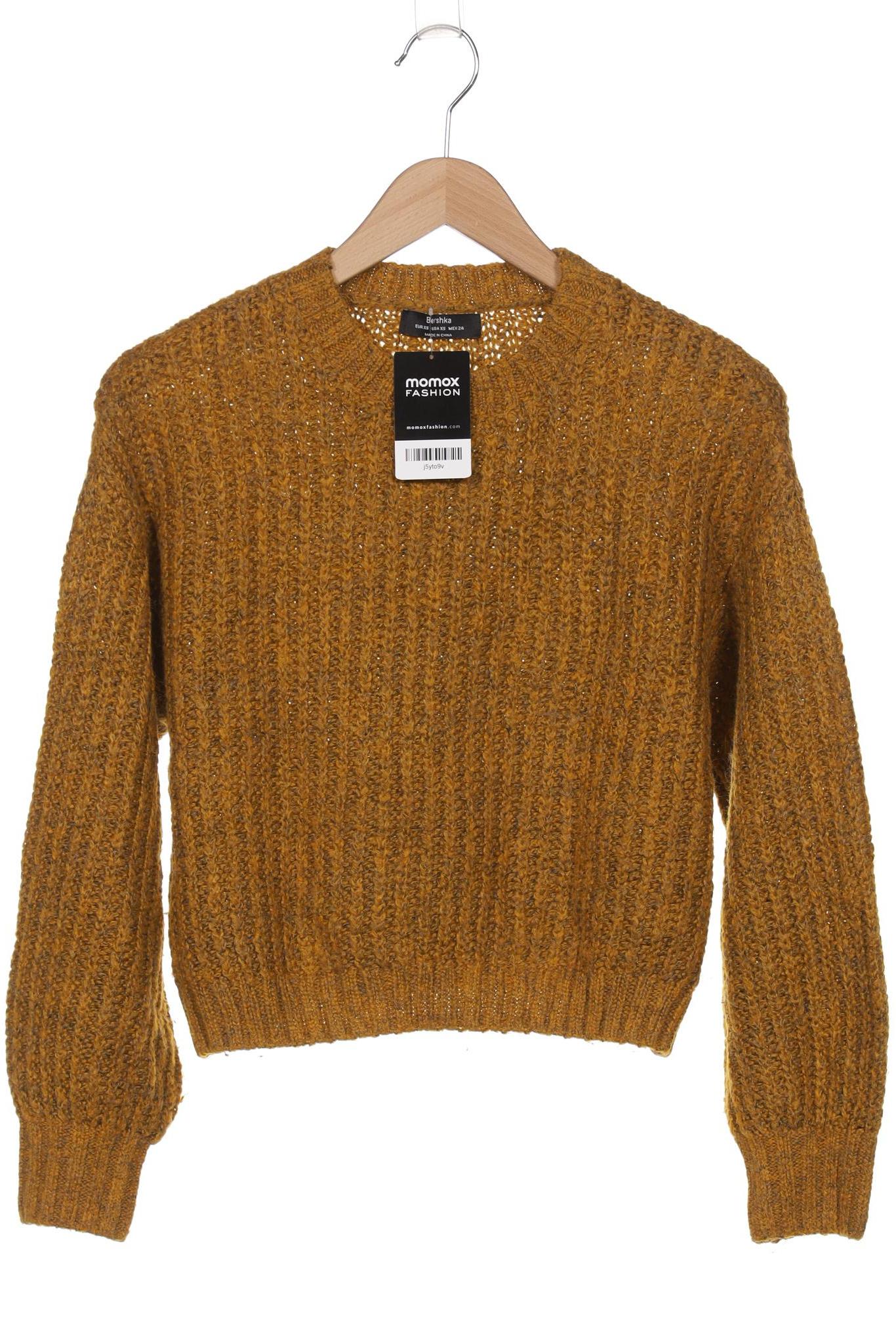

bershka Damen Pullover, gelb, Gr. 34