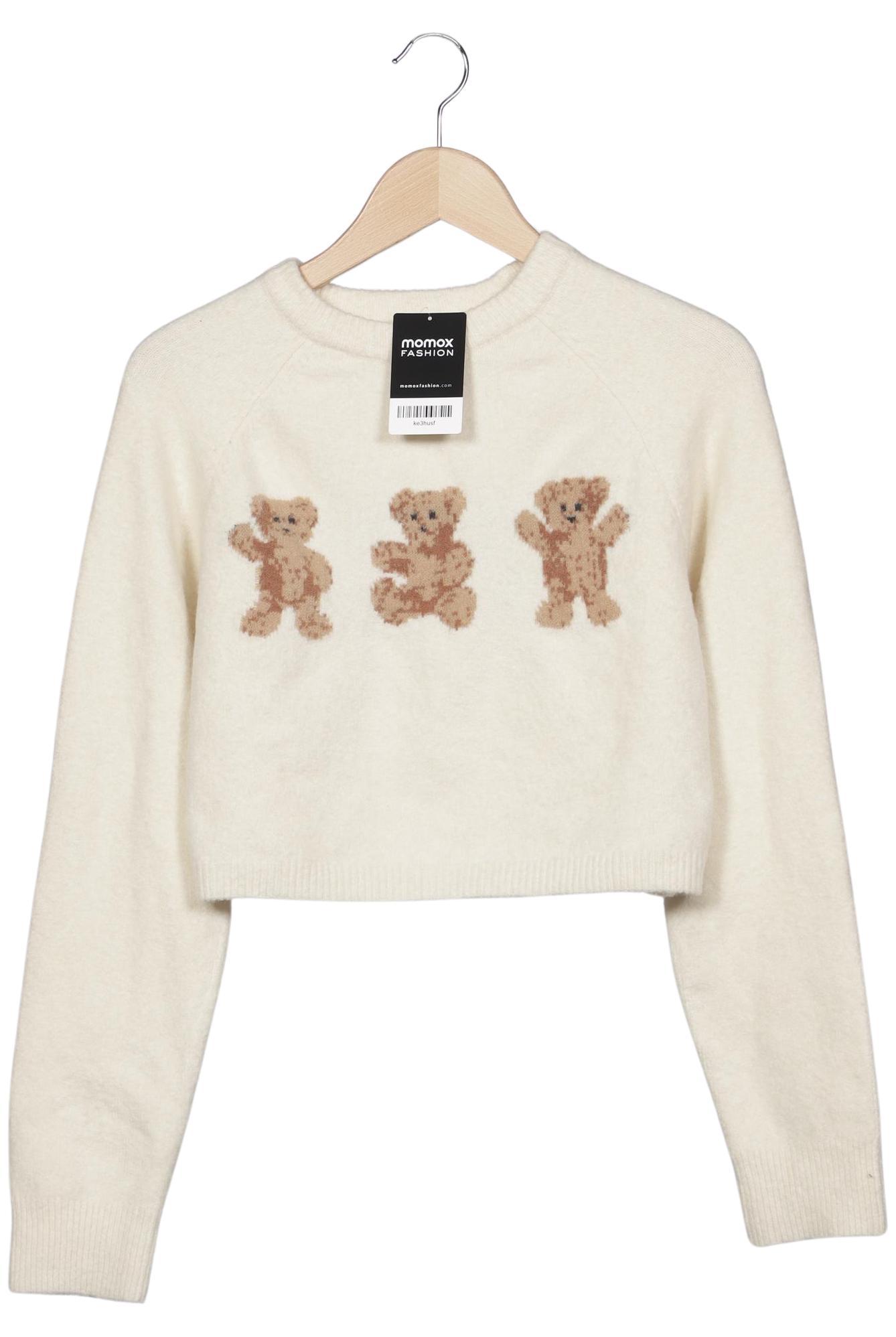 

bershka Damen Pullover, cremeweiß, Gr. 36