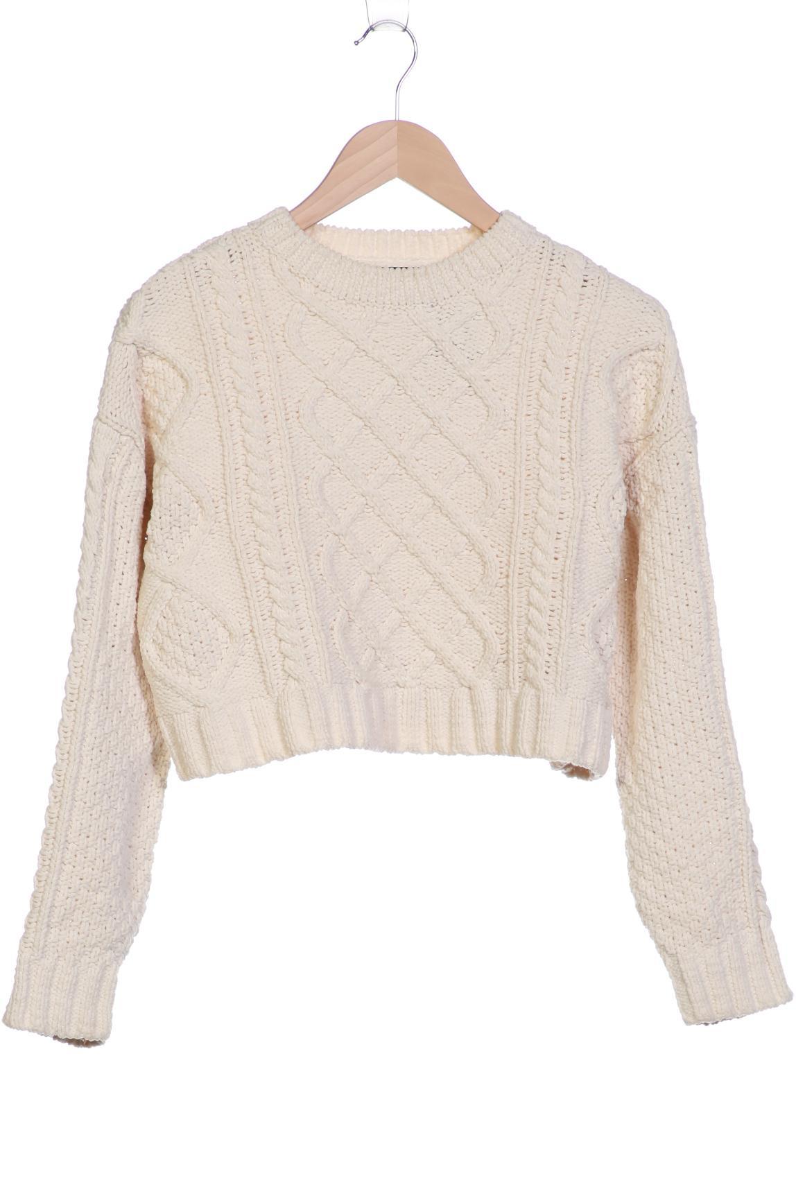 

bershka Damen Pullover, cremeweiß, Gr. 34