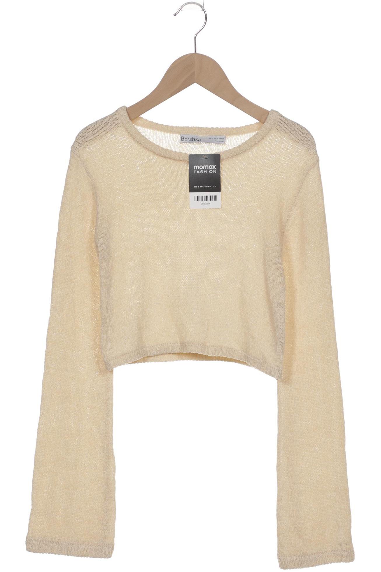 

bershka Damen Pullover, cremeweiß, Gr. 34