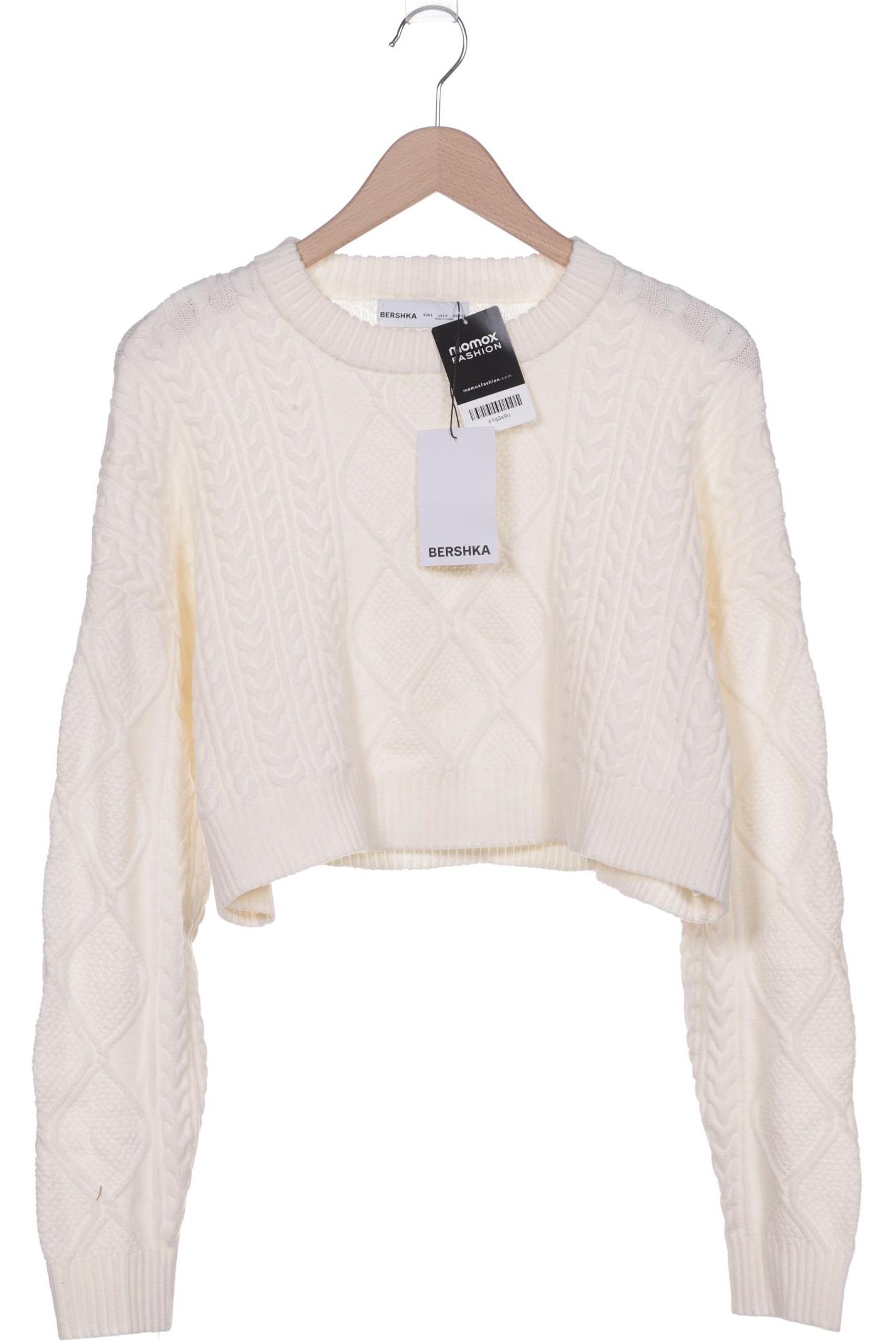 

bershka Damen Pullover, cremeweiß, Gr. 36
