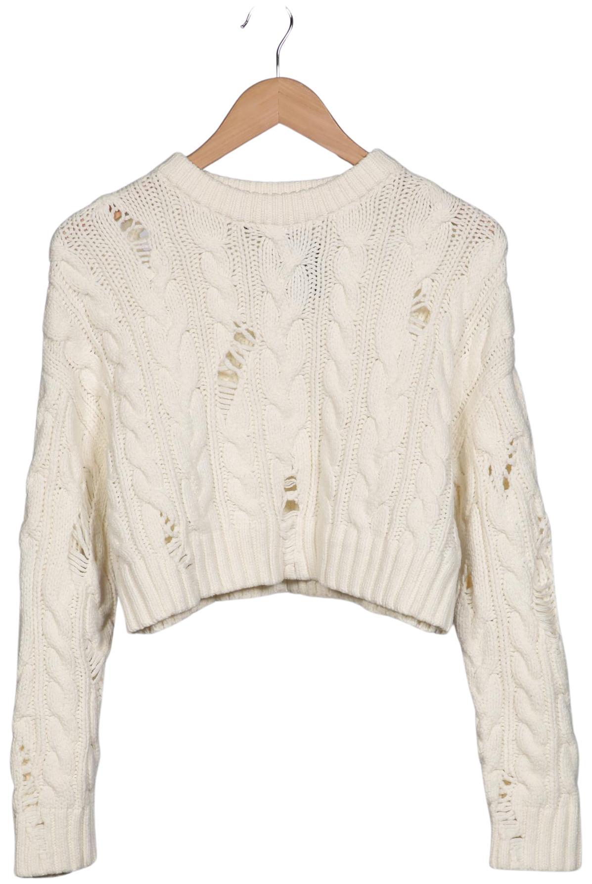 

bershka Damen Pullover, cremeweiß, Gr. 36