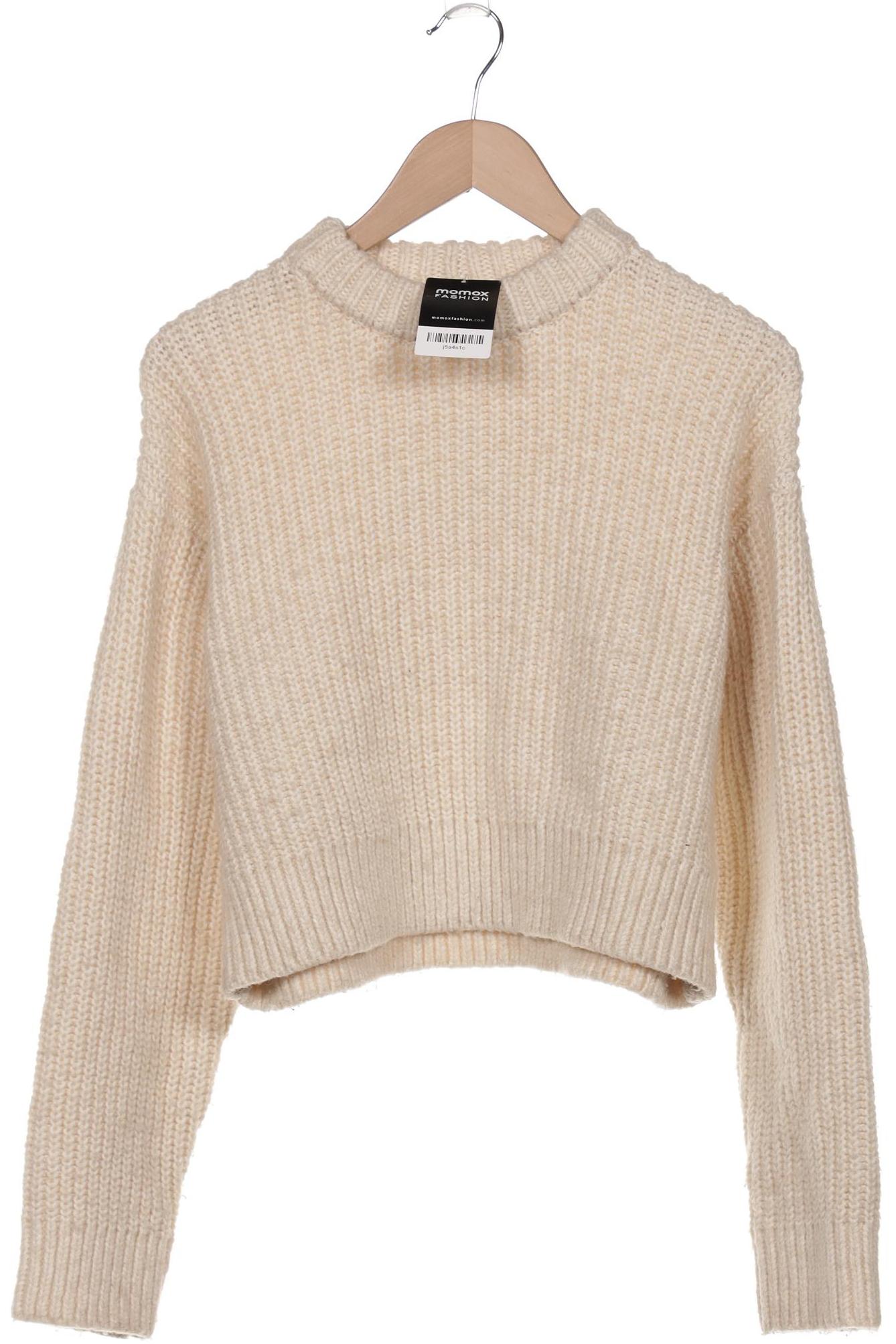 

bershka Damen Pullover, cremeweiß, Gr. 36