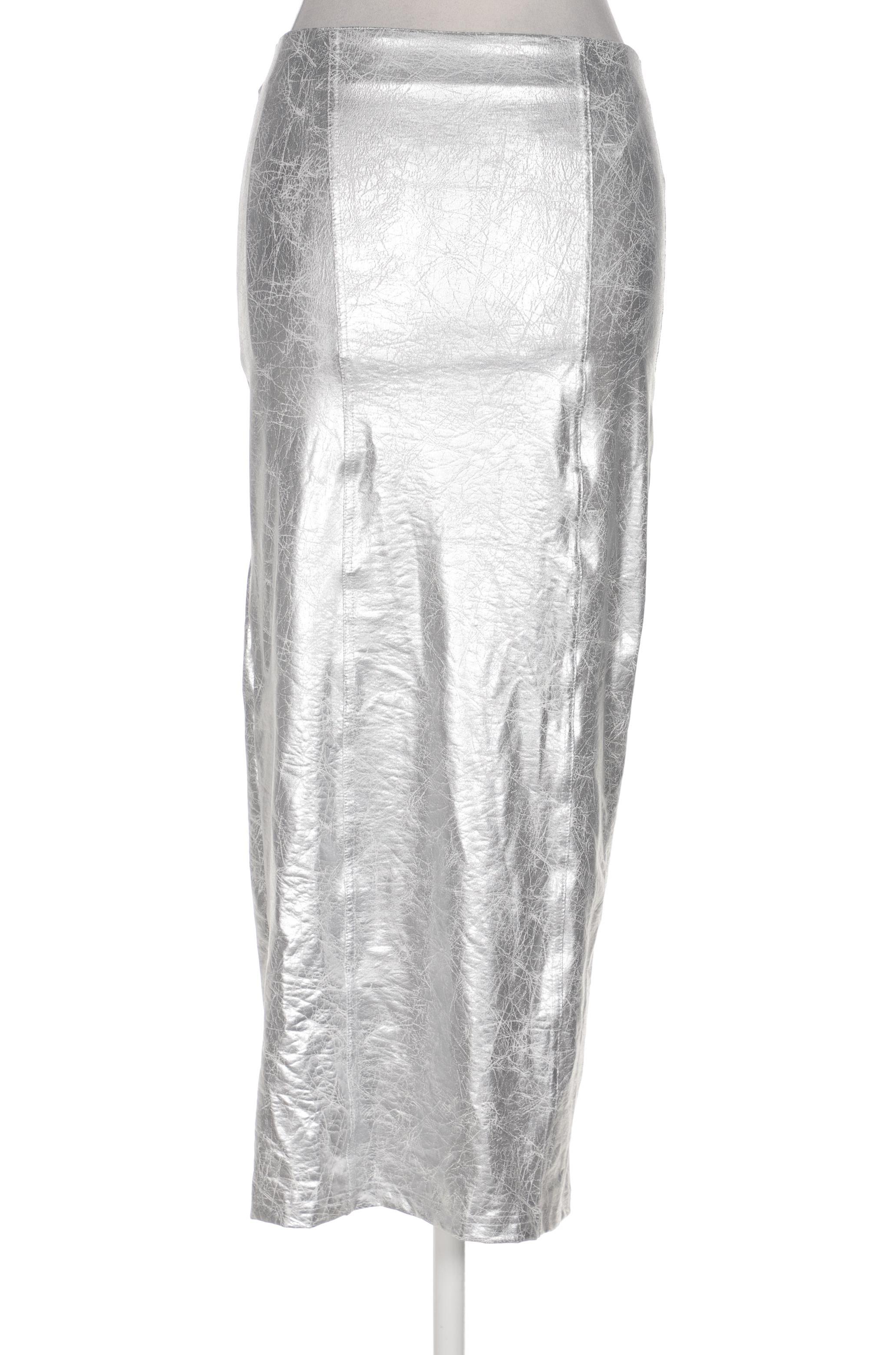 

bershka Damen Rock, silber, Gr. 34