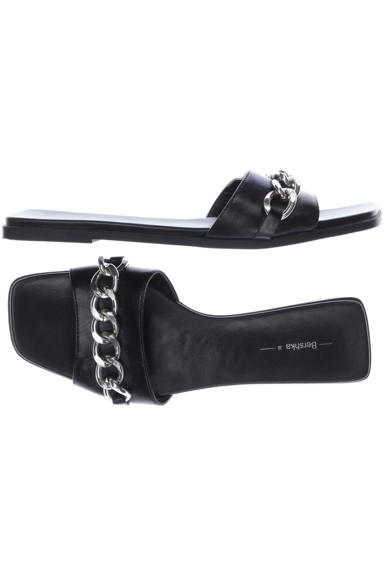 

bershka Damen Sandale, schwarz, Gr. 38