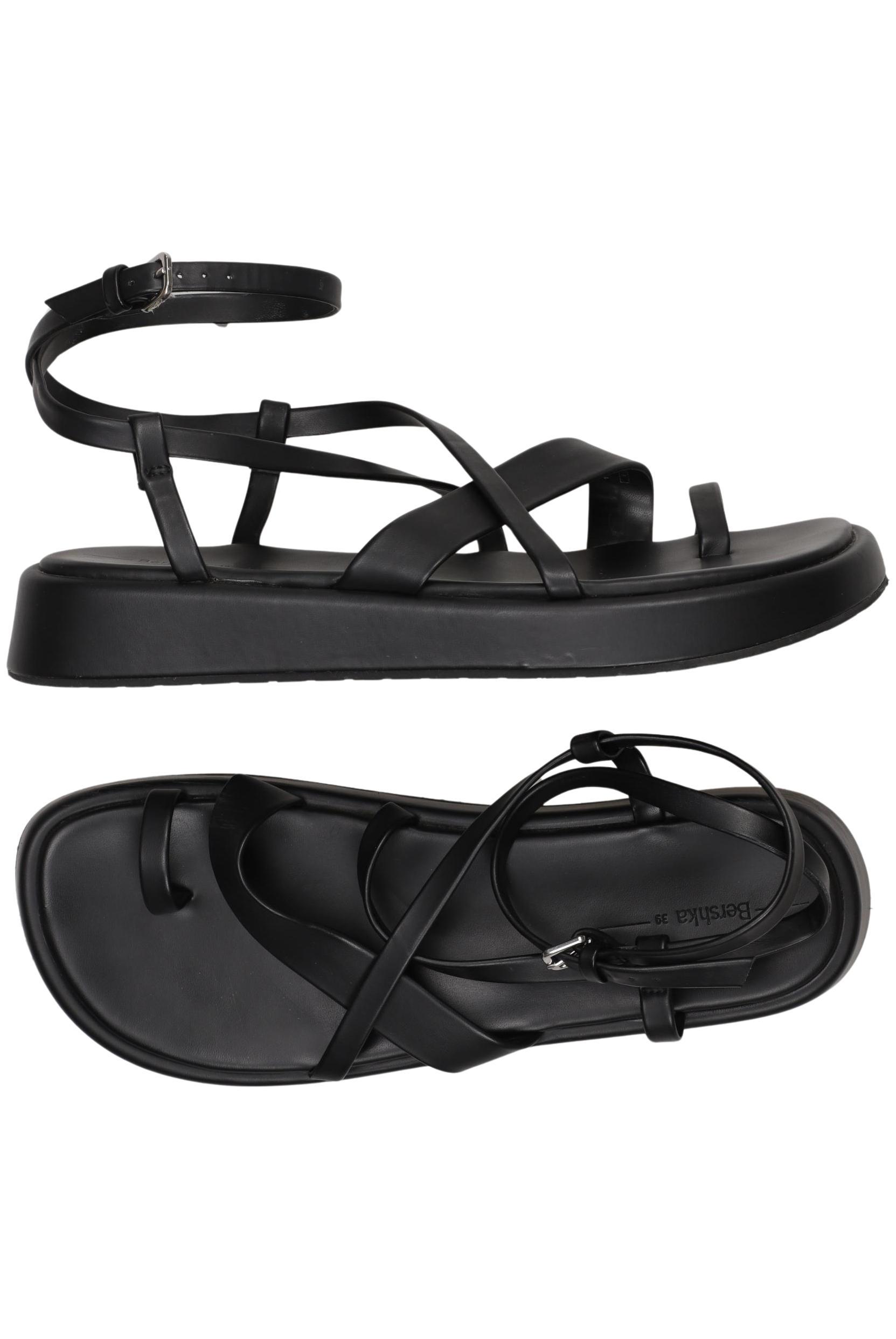 

bershka Damen Sandale, schwarz, Gr. 39