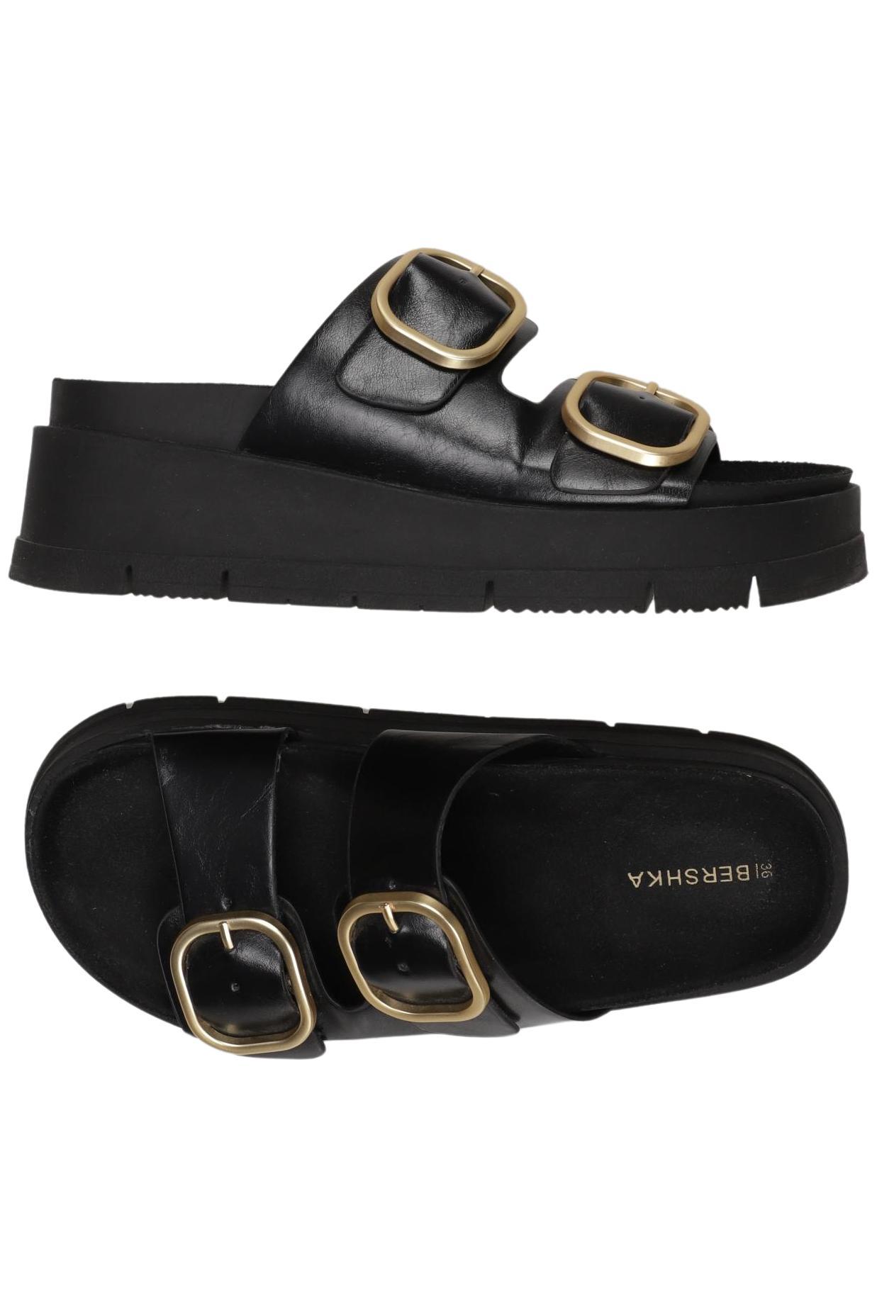 

bershka Damen Sandale, schwarz, Gr. 36
