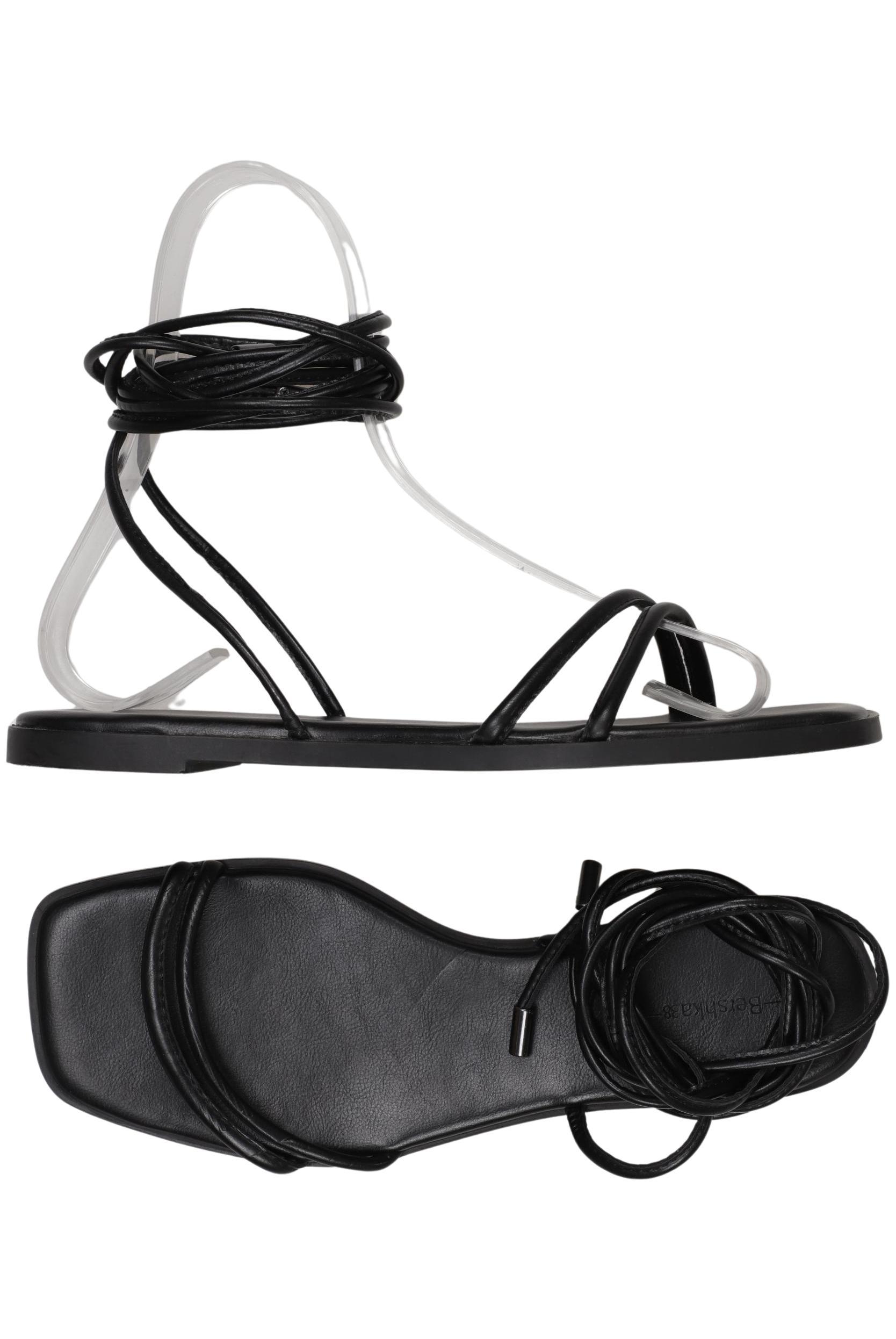 

bershka Damen Sandale, schwarz, Gr. 38