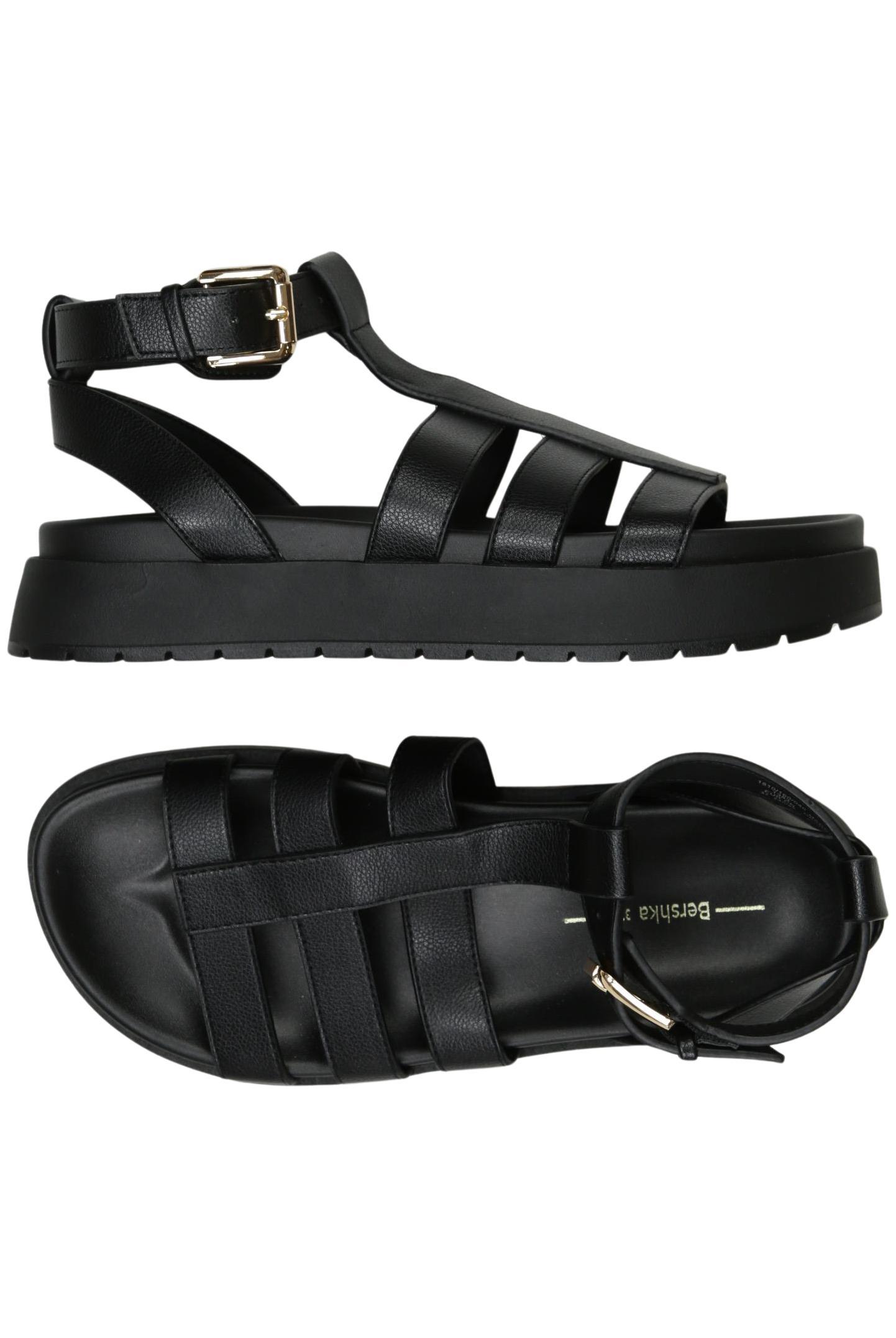 

bershka Damen Sandale, schwarz, Gr. 37