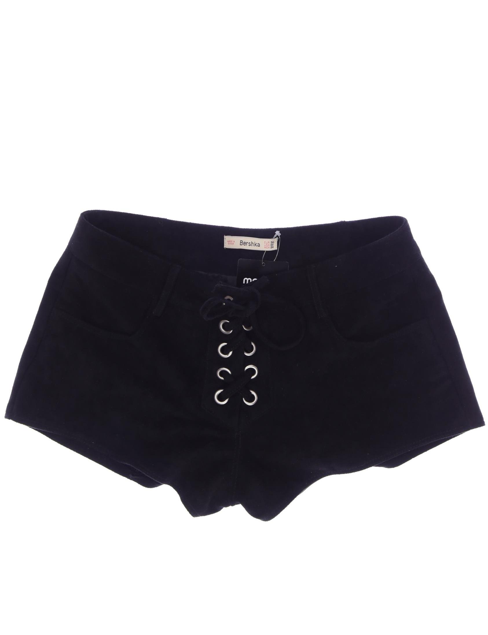 

bershka Damen Shorts, schwarz, Gr. 34