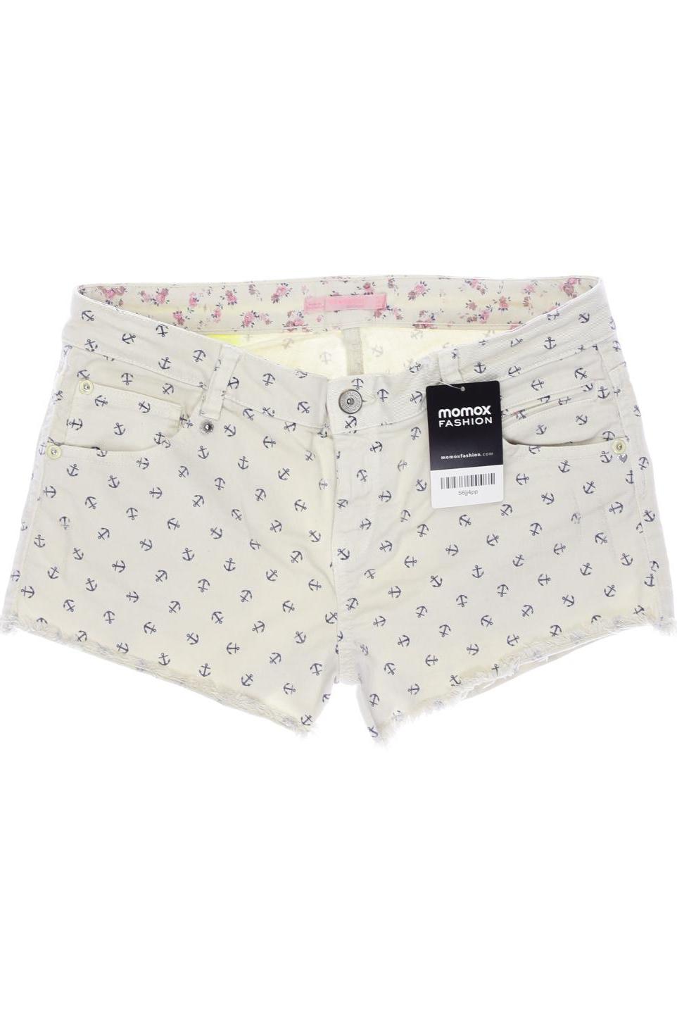

bershka Damen Shorts, cremeweiß