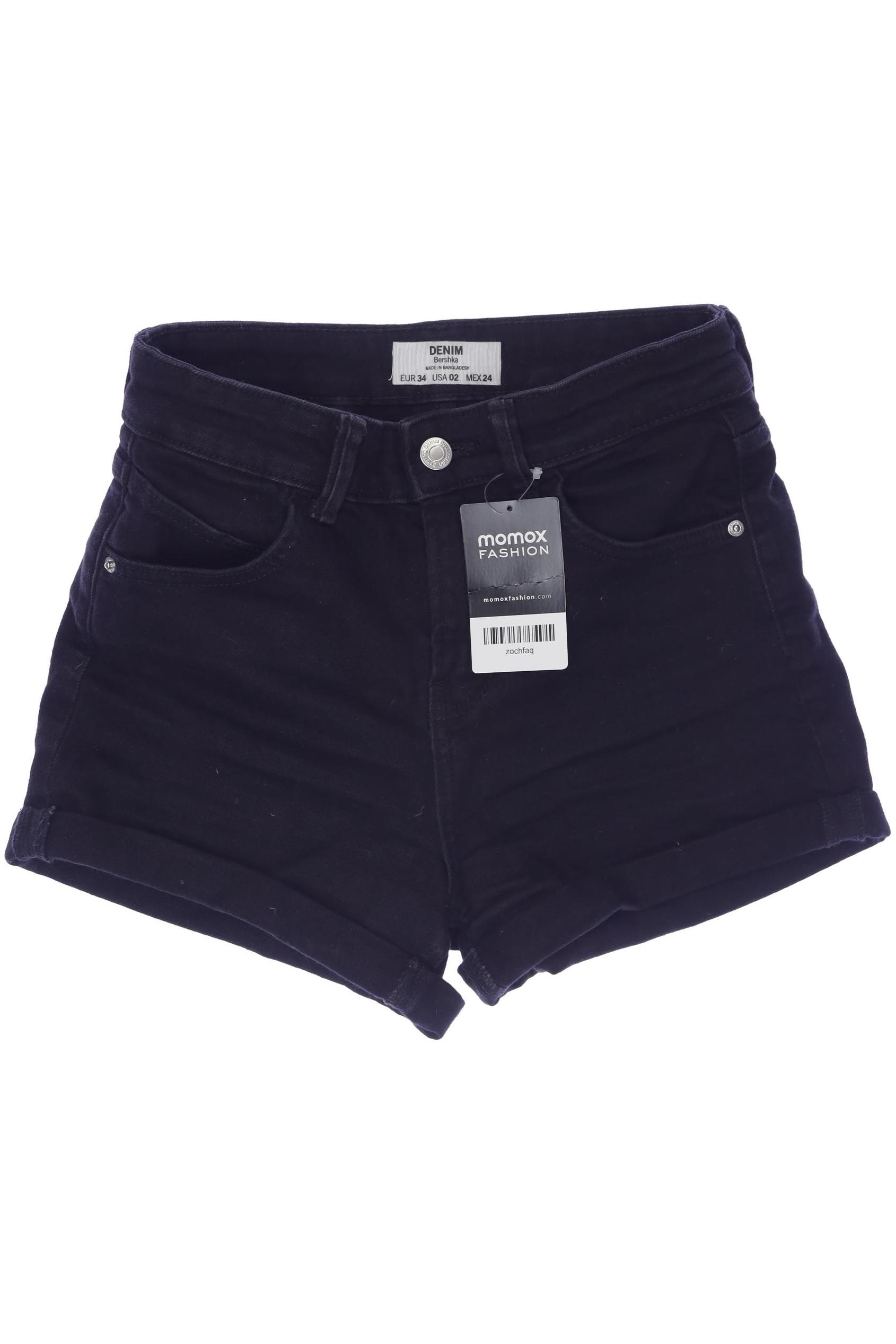

bershka Damen Shorts, schwarz, Gr. 34