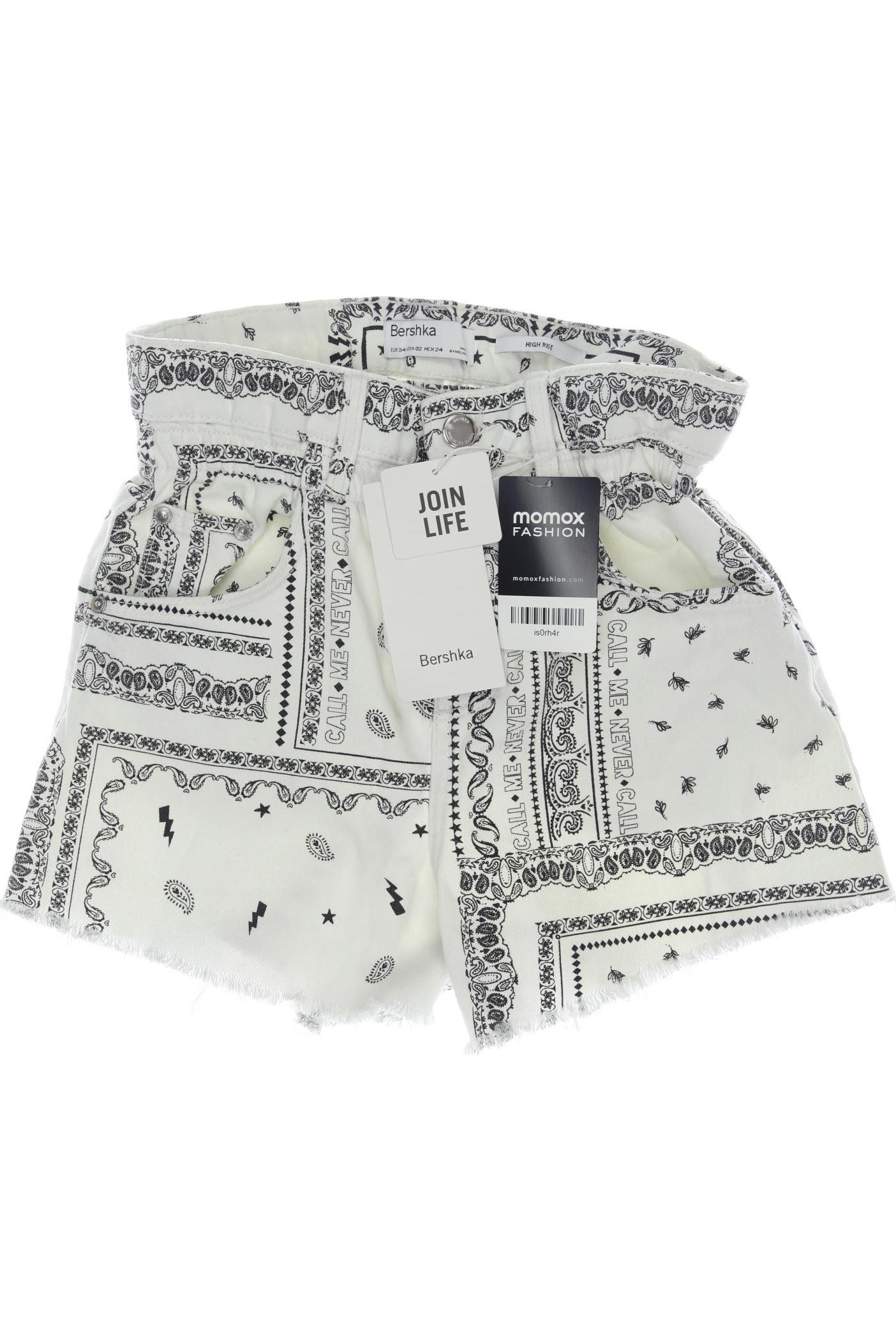 

bershka Damen Shorts, weiß, Gr. 34