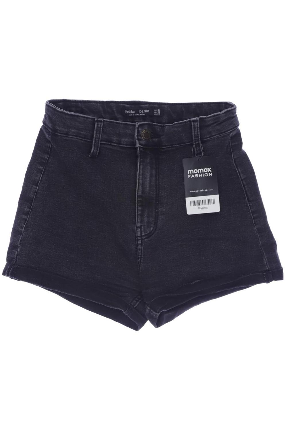 

bershka Damen Shorts, schwarz, Gr. 34