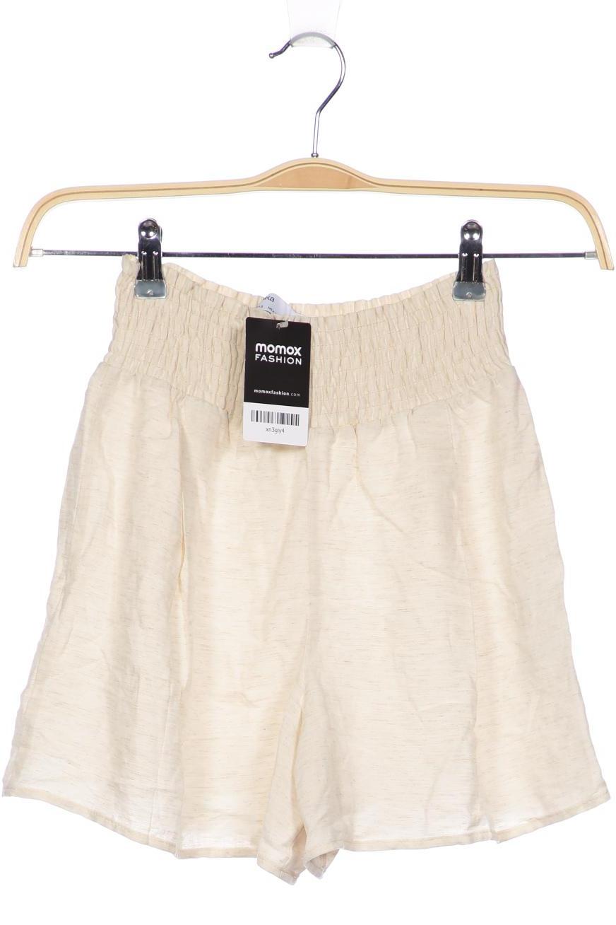 

bershka Damen Shorts, cremeweiß