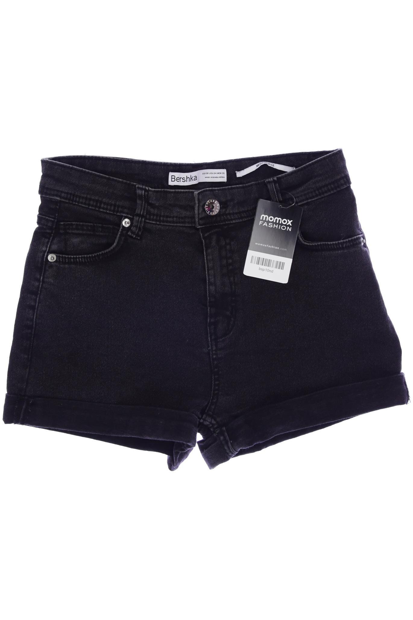 

bershka Damen Shorts, schwarz, Gr. 36