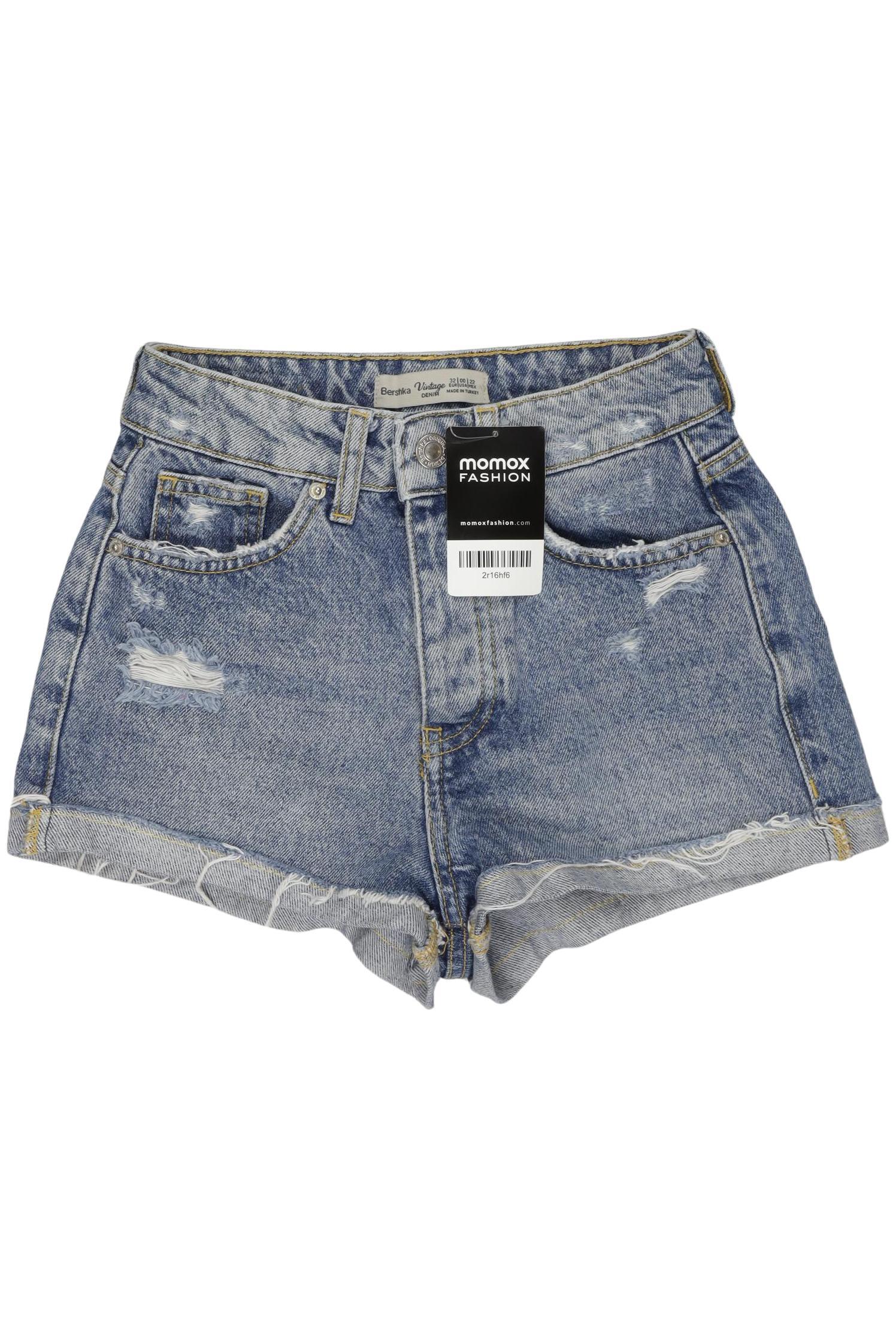 

bershka Damen Shorts, blau, Gr. 32