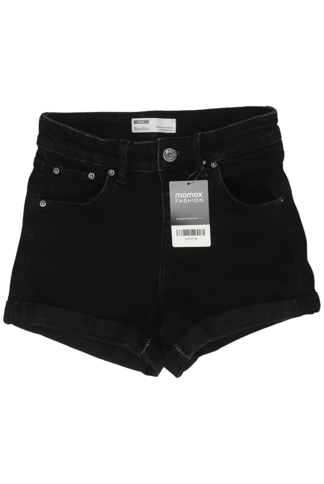 

bershka Damen Shorts, schwarz, Gr. 34