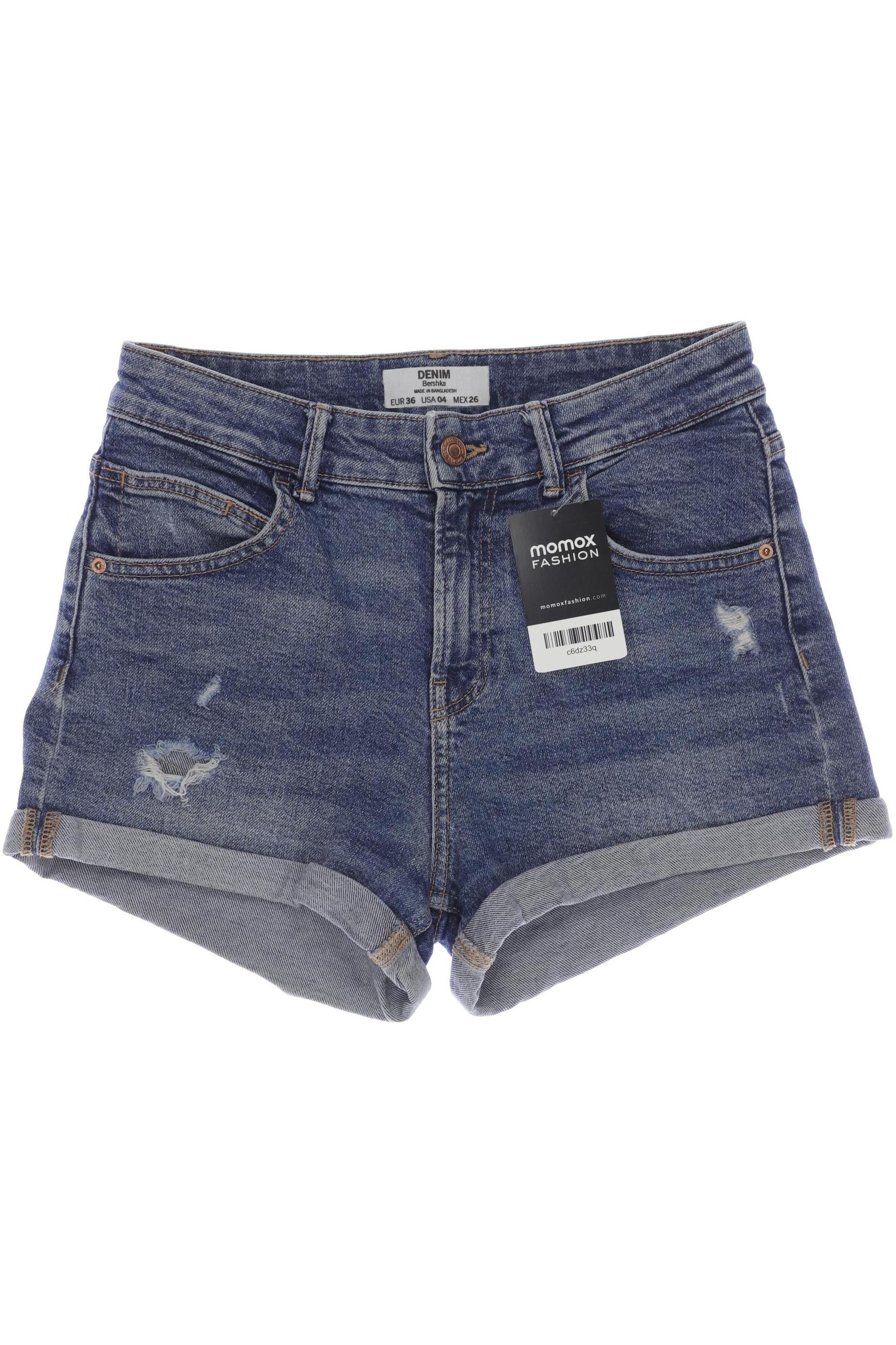 

bershka Damen Shorts, blau, Gr. 36