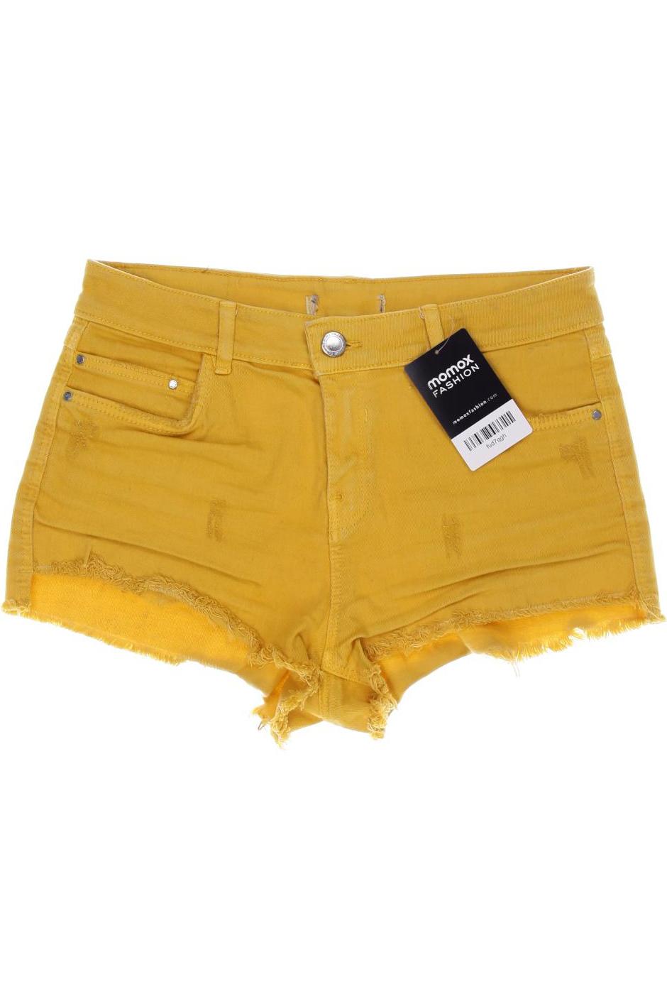

bershka Damen Shorts, gelb, Gr. 28