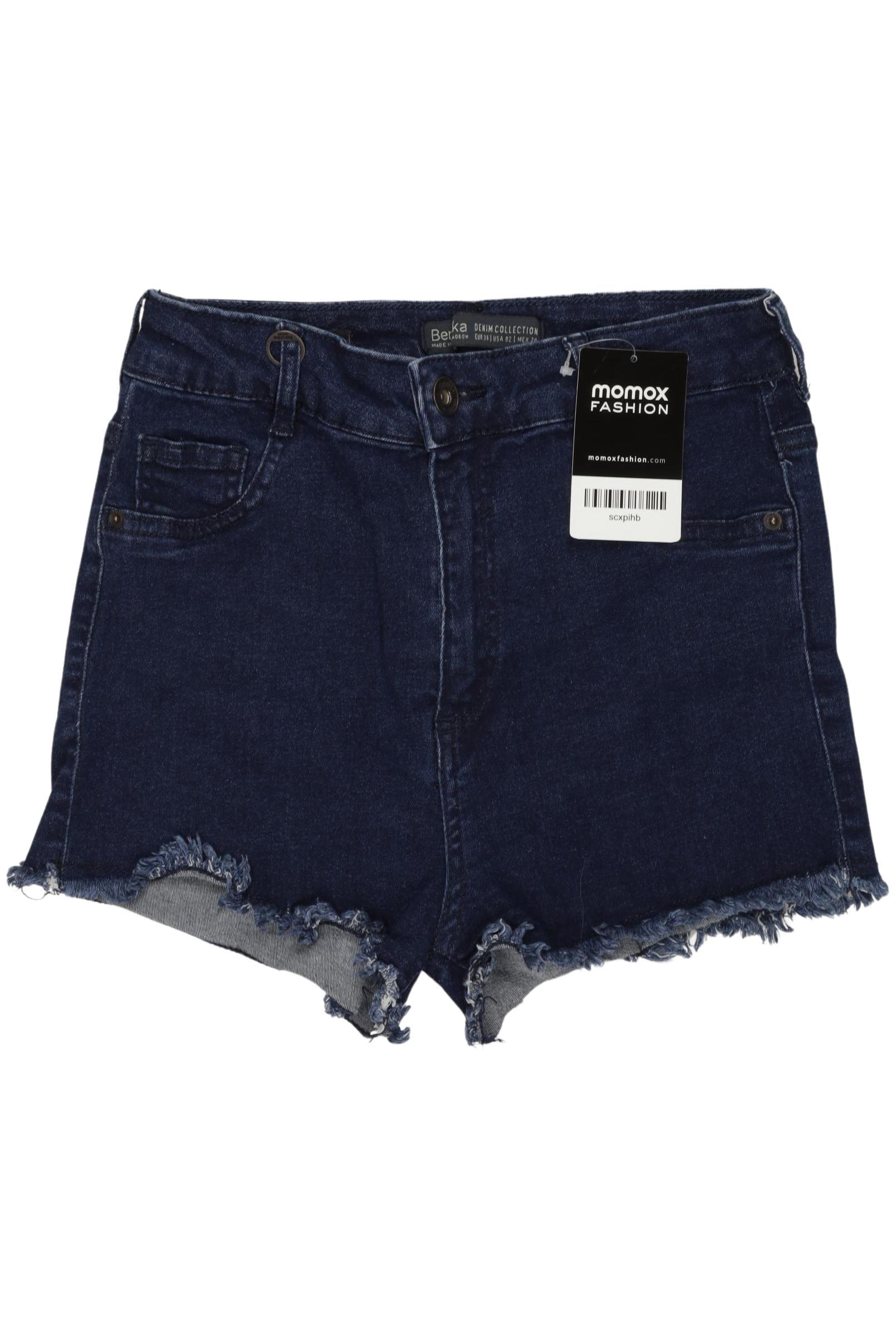 

bershka Damen Shorts, marineblau, Gr. 24
