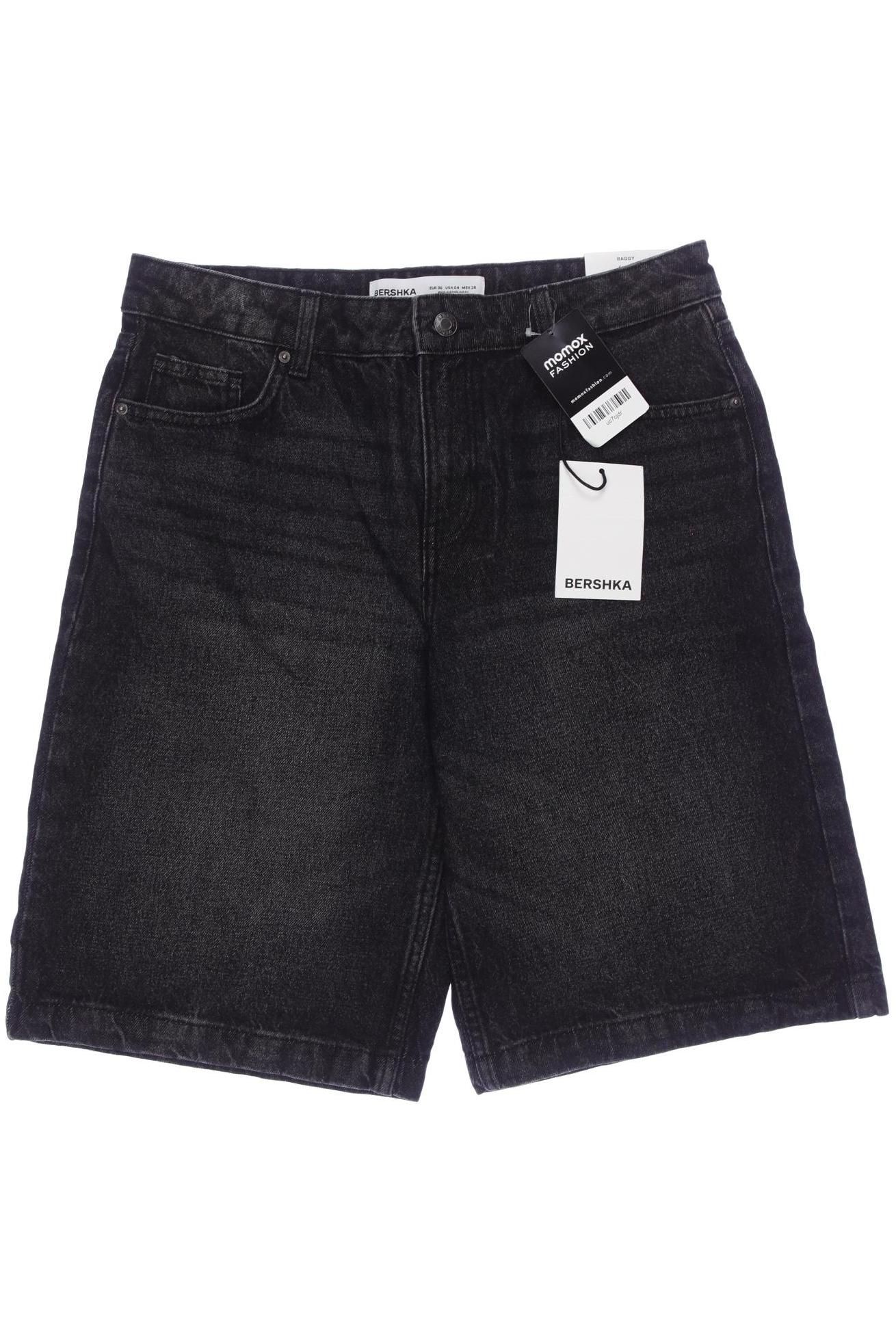 

bershka Damen Shorts, schwarz, Gr. 36