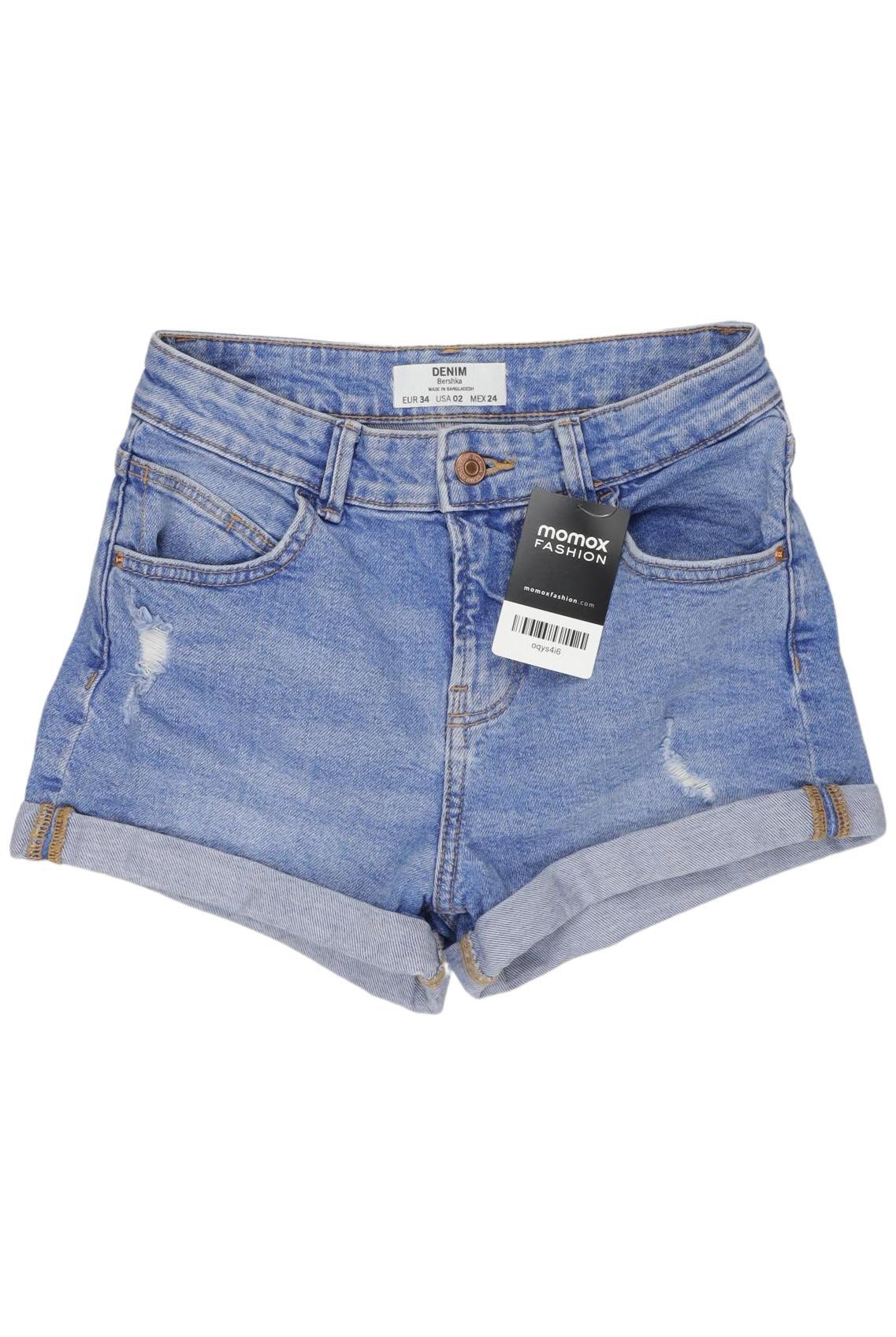 

bershka Damen Shorts, blau, Gr. 34