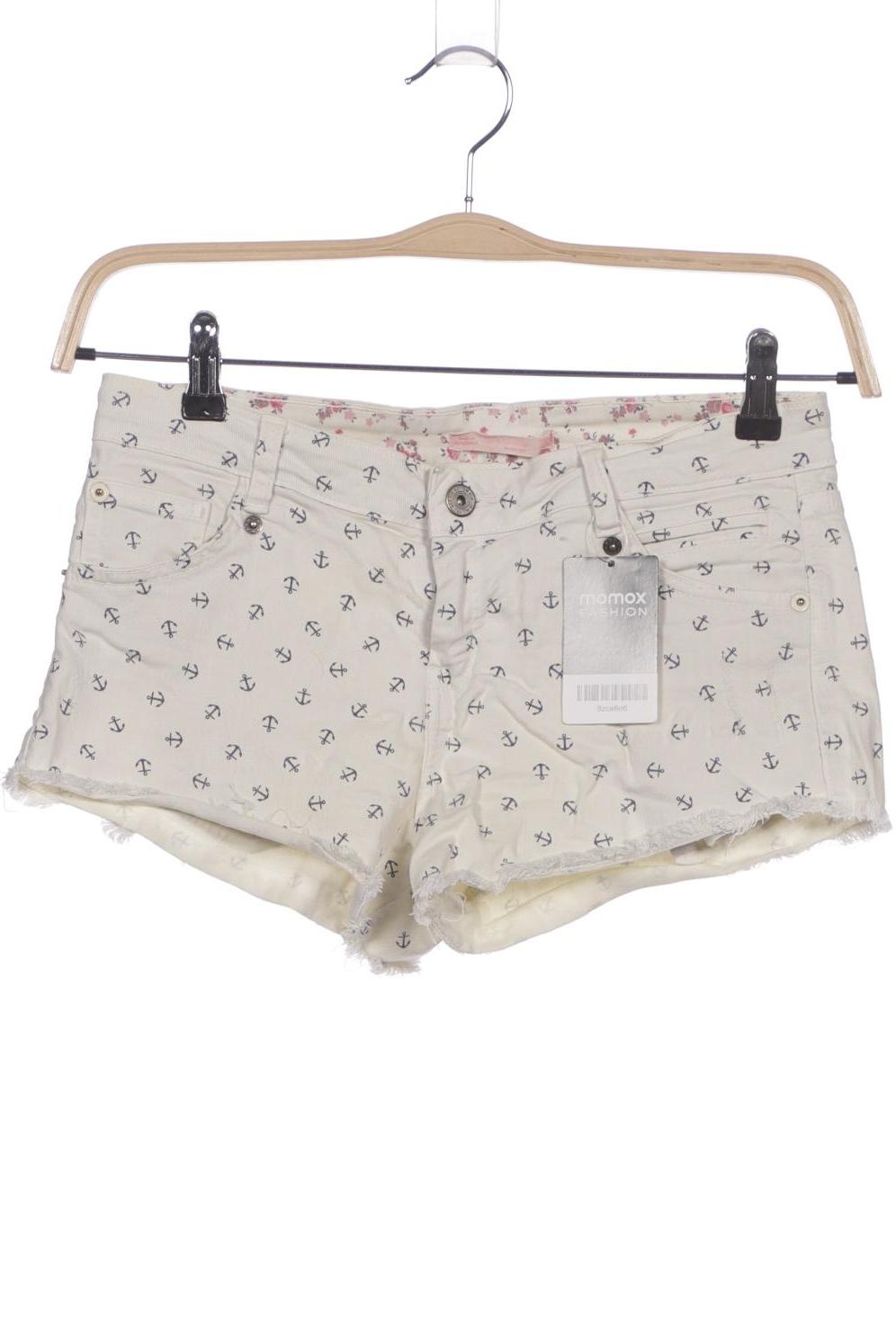 

bershka Damen Shorts, cremeweiß, Gr. 36