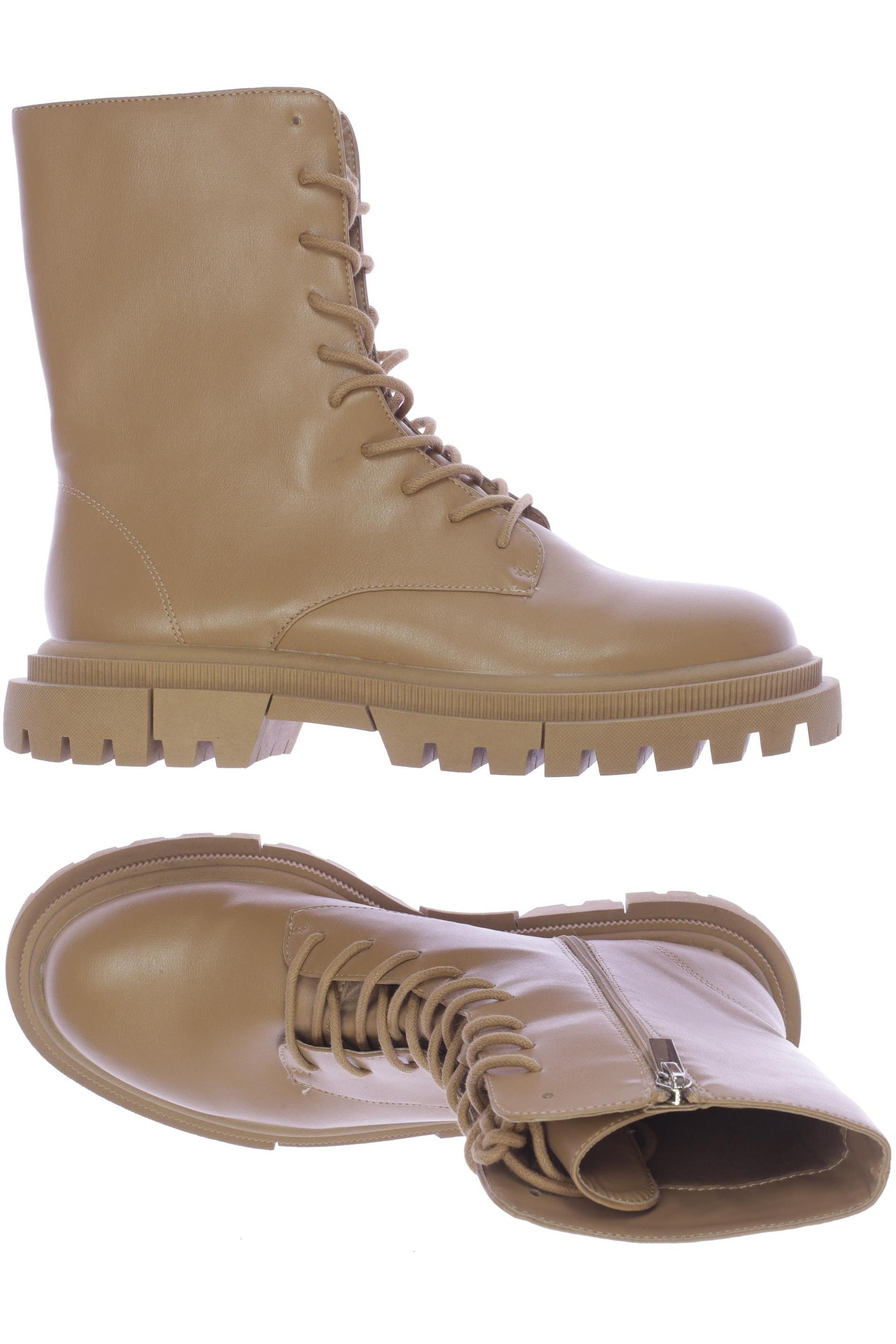 

bershka Damen Stiefelette, beige, Gr. 40