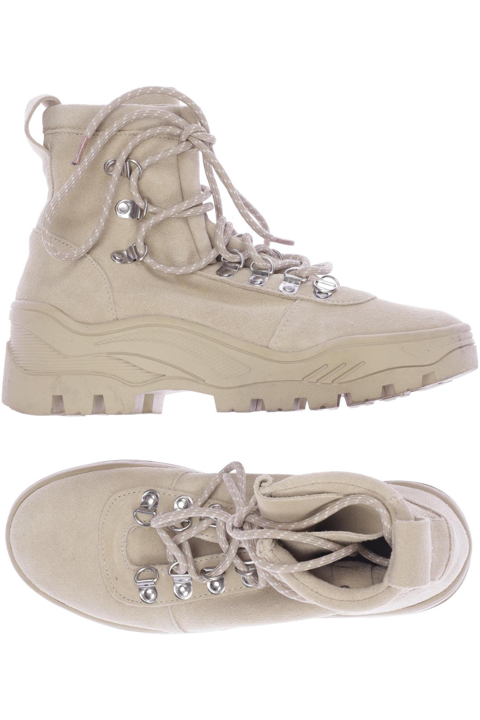 

bershka Damen Stiefelette, beige, Gr. 35