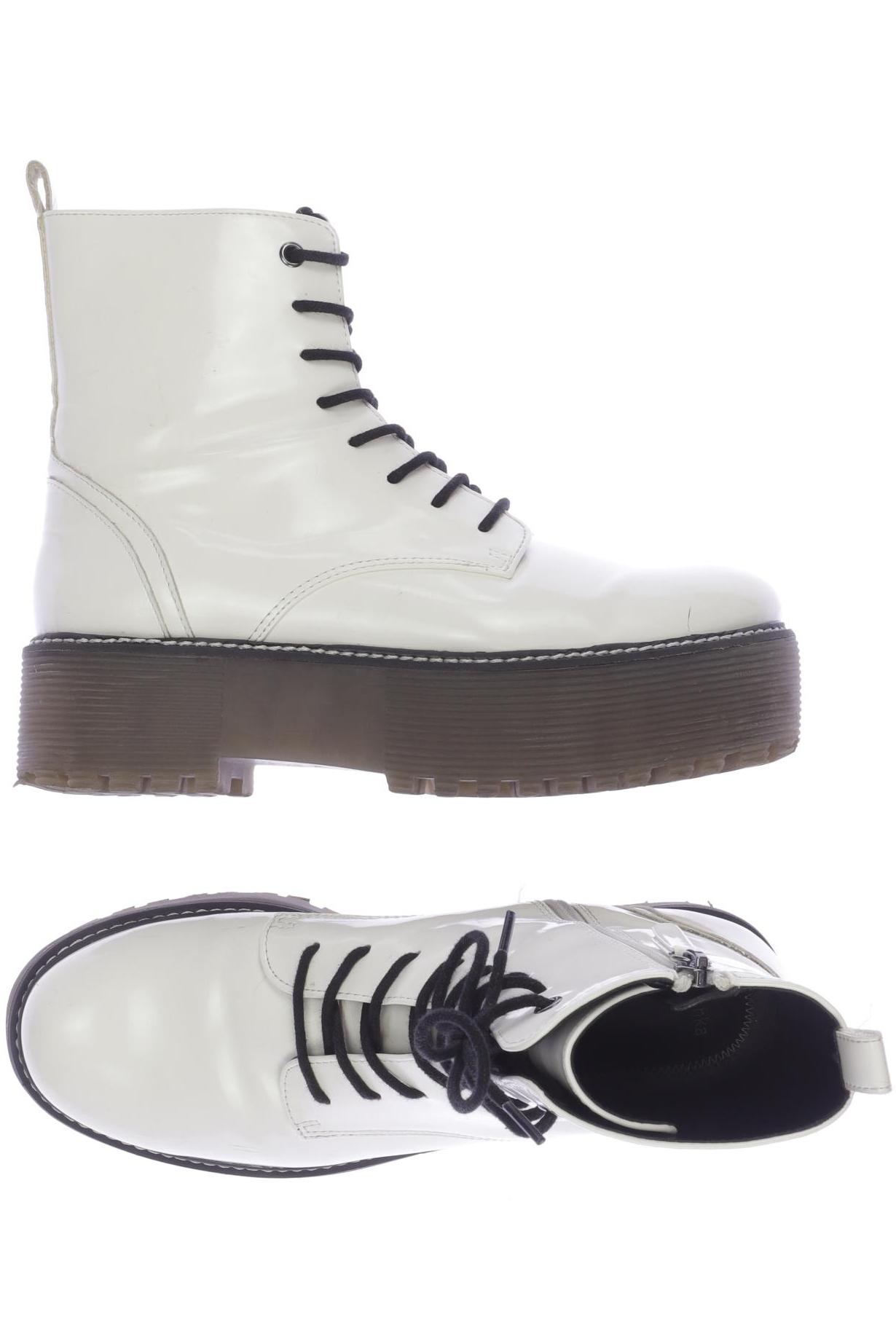 

bershka Damen Stiefelette, weiß, Gr. 37