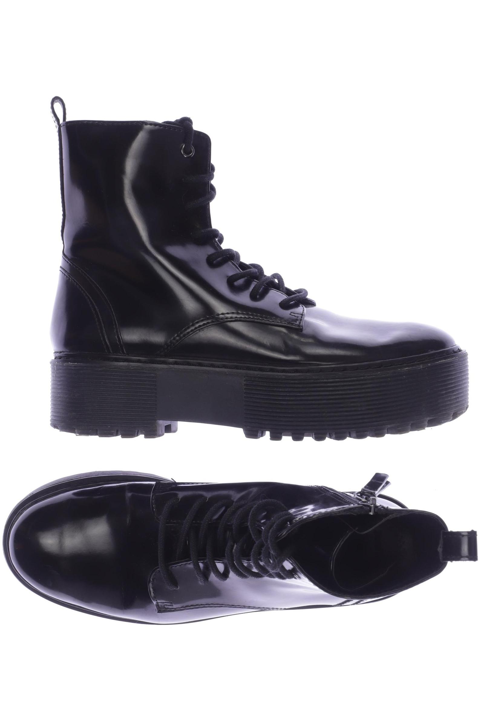 

bershka Damen Stiefelette, schwarz
