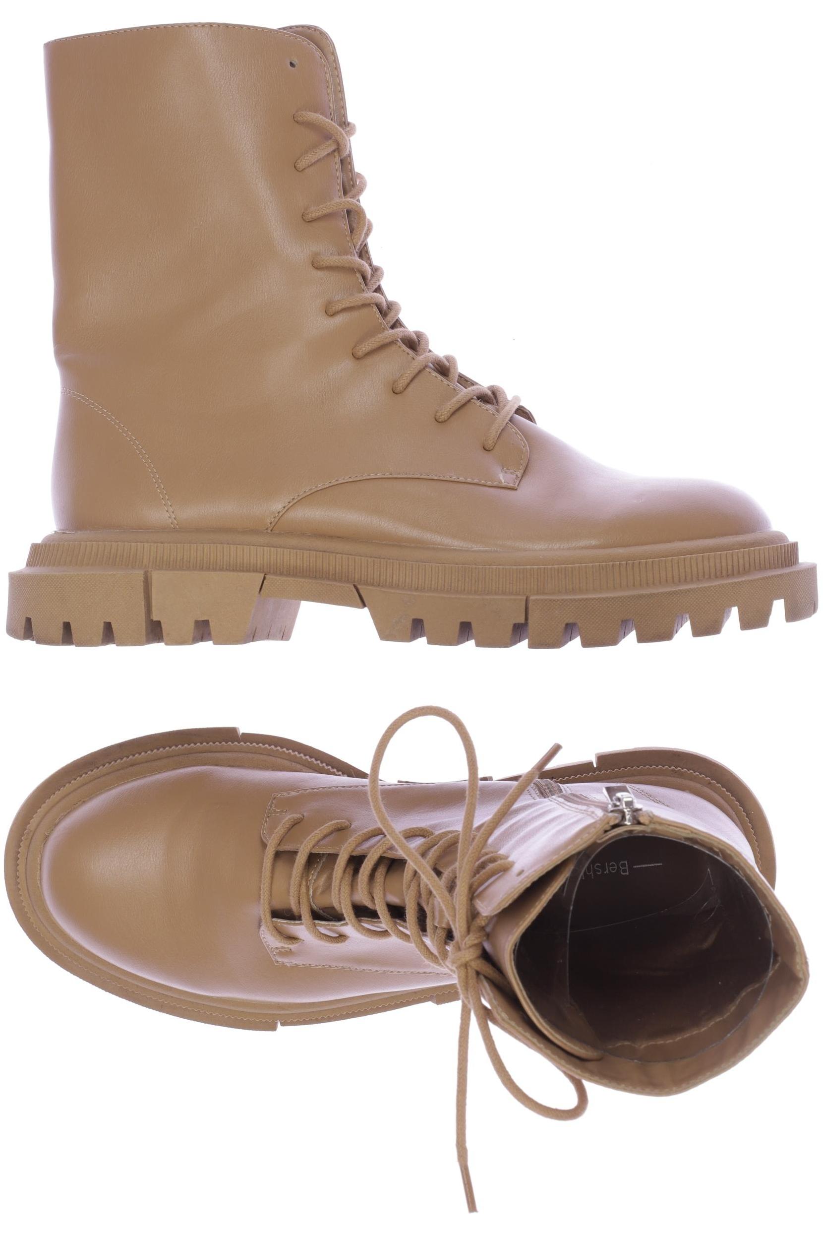 

bershka Damen Stiefelette, beige, Gr. 40