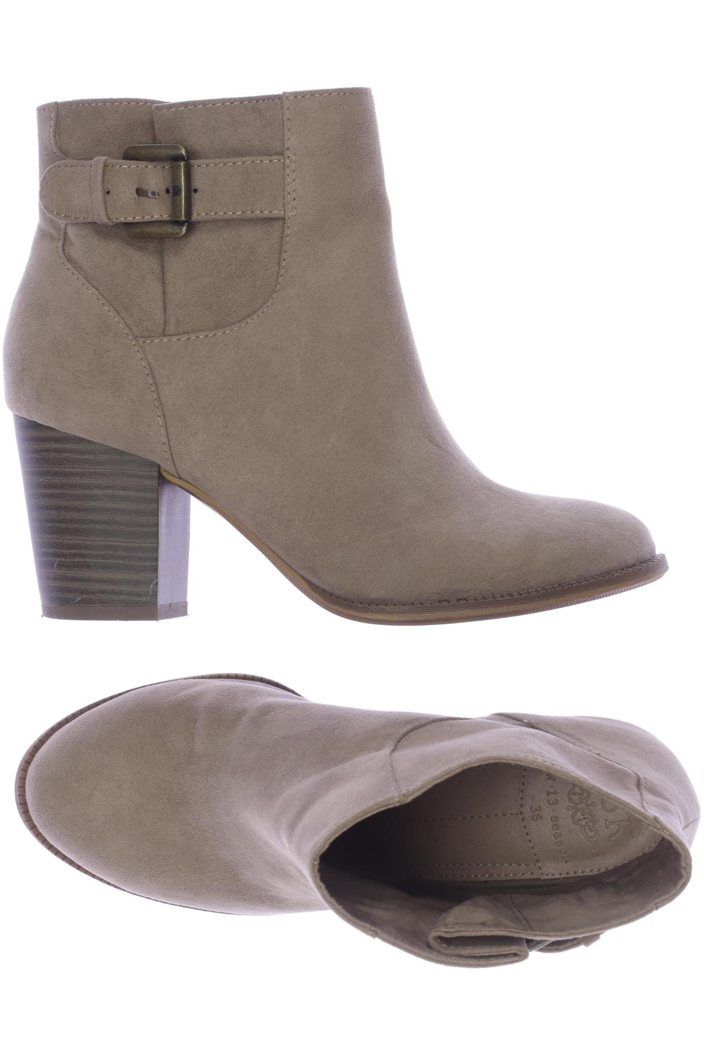

bershka Damen Stiefelette, beige, Gr. 36