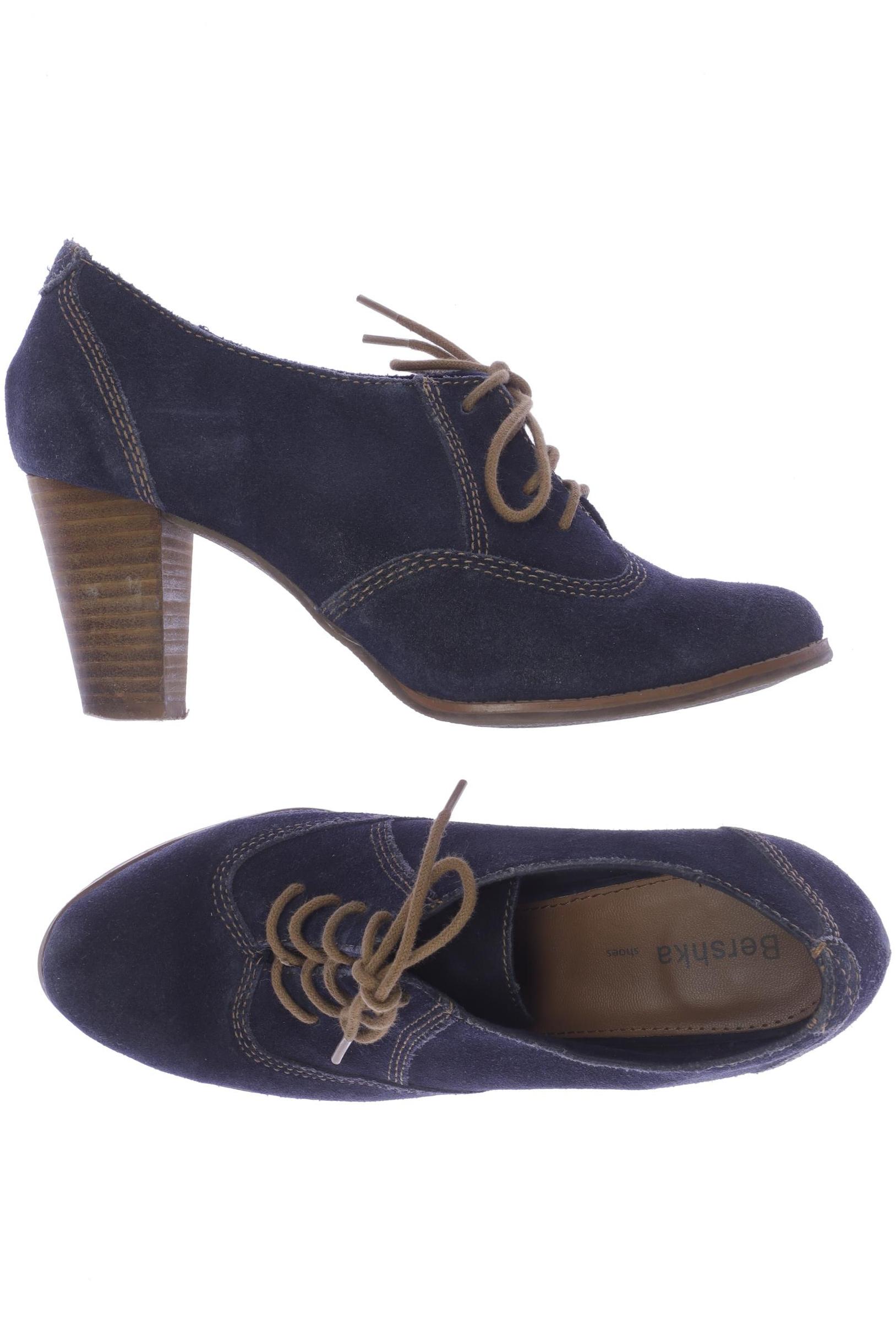 

bershka Damen Stiefelette, marineblau, Gr. 38