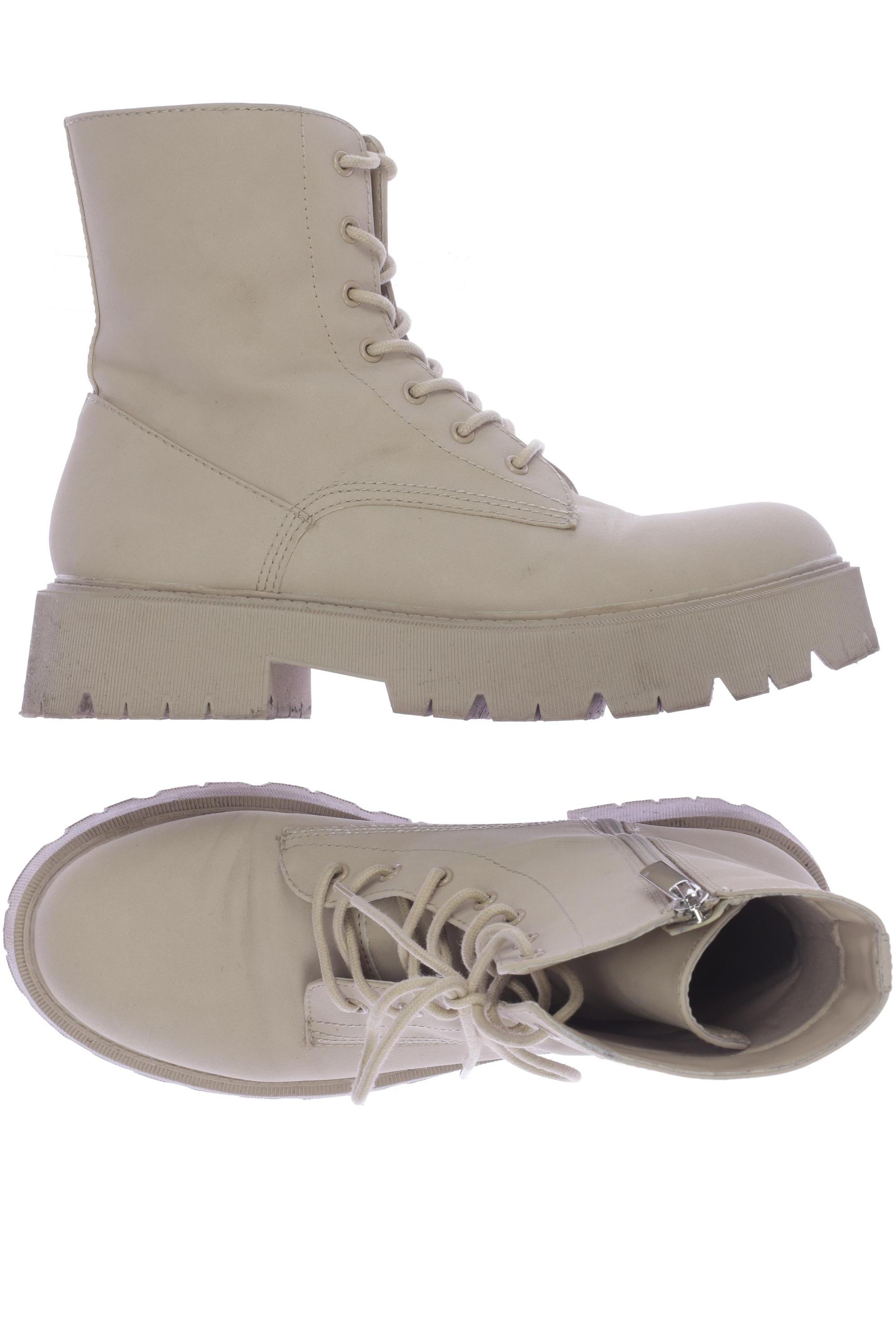 

bershka Damen Stiefelette, beige, Gr. 40