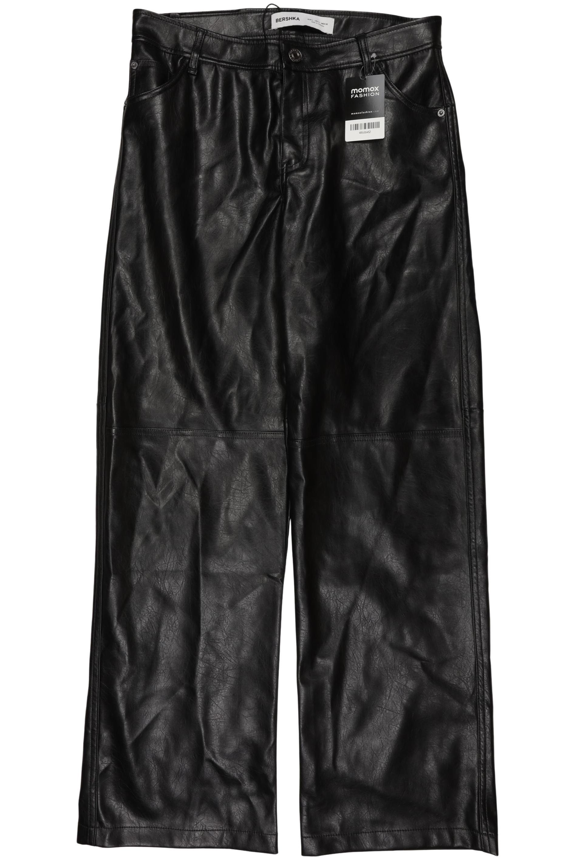 

bershka Damen Stoffhose, schwarz, Gr. 0