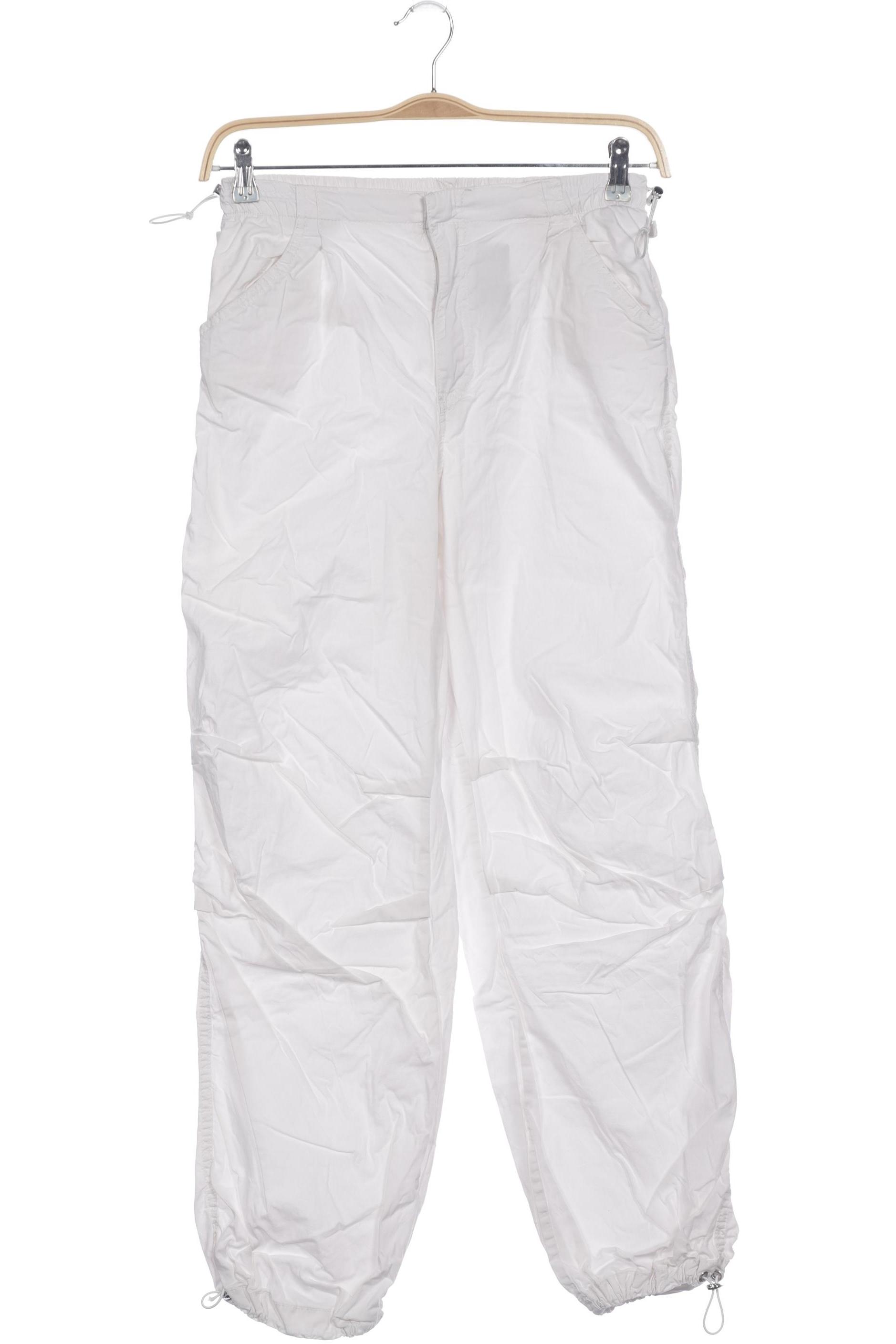 

bershka Damen Stoffhose, cremeweiß, Gr. 0