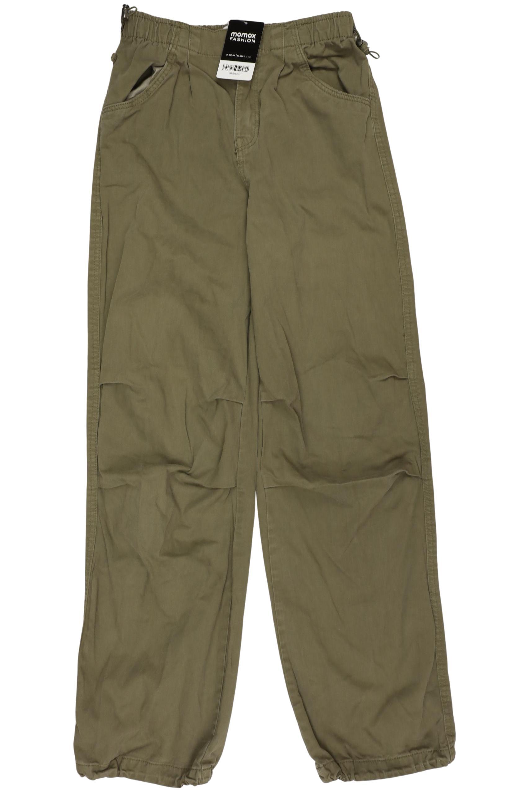 

bershka Damen Stoffhose, grün, Gr. 0