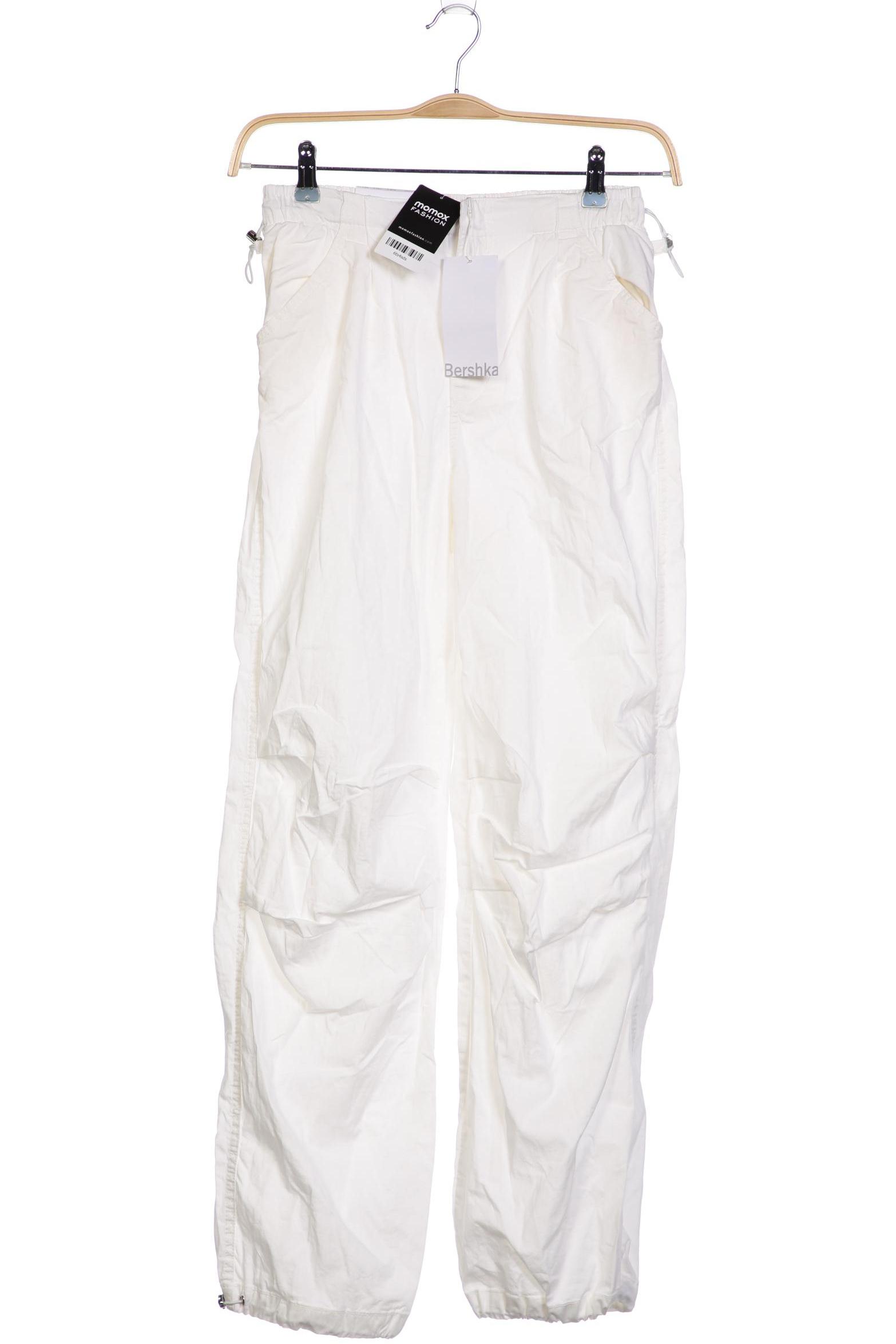 

bershka Damen Stoffhose, weiß, Gr. 0