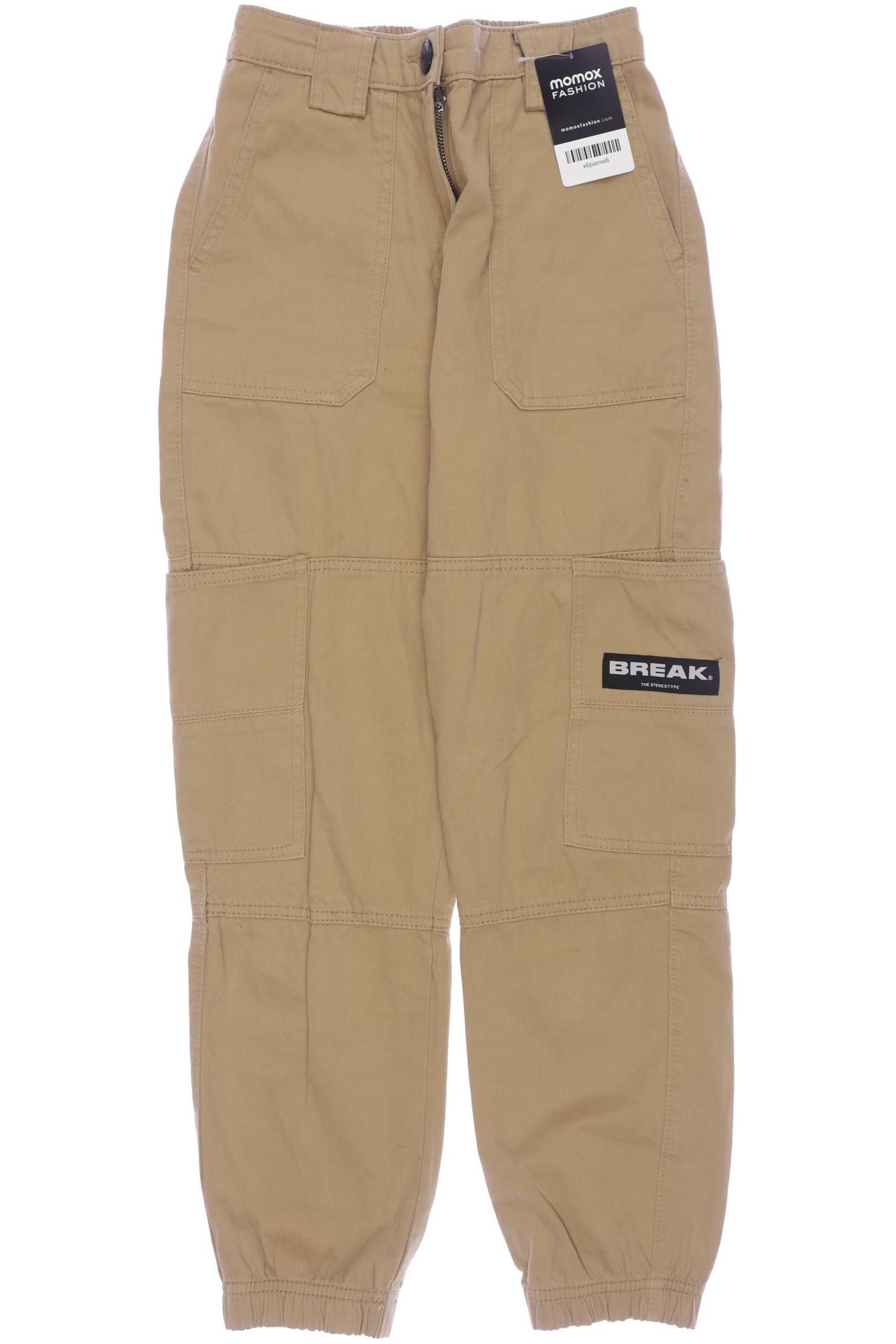 

bershka Damen Stoffhose, braun, Gr. 34