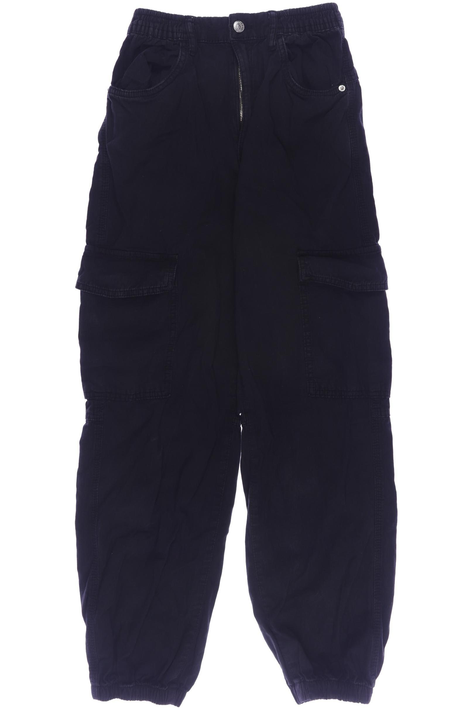

bershka Damen Stoffhose, schwarz, Gr. 0