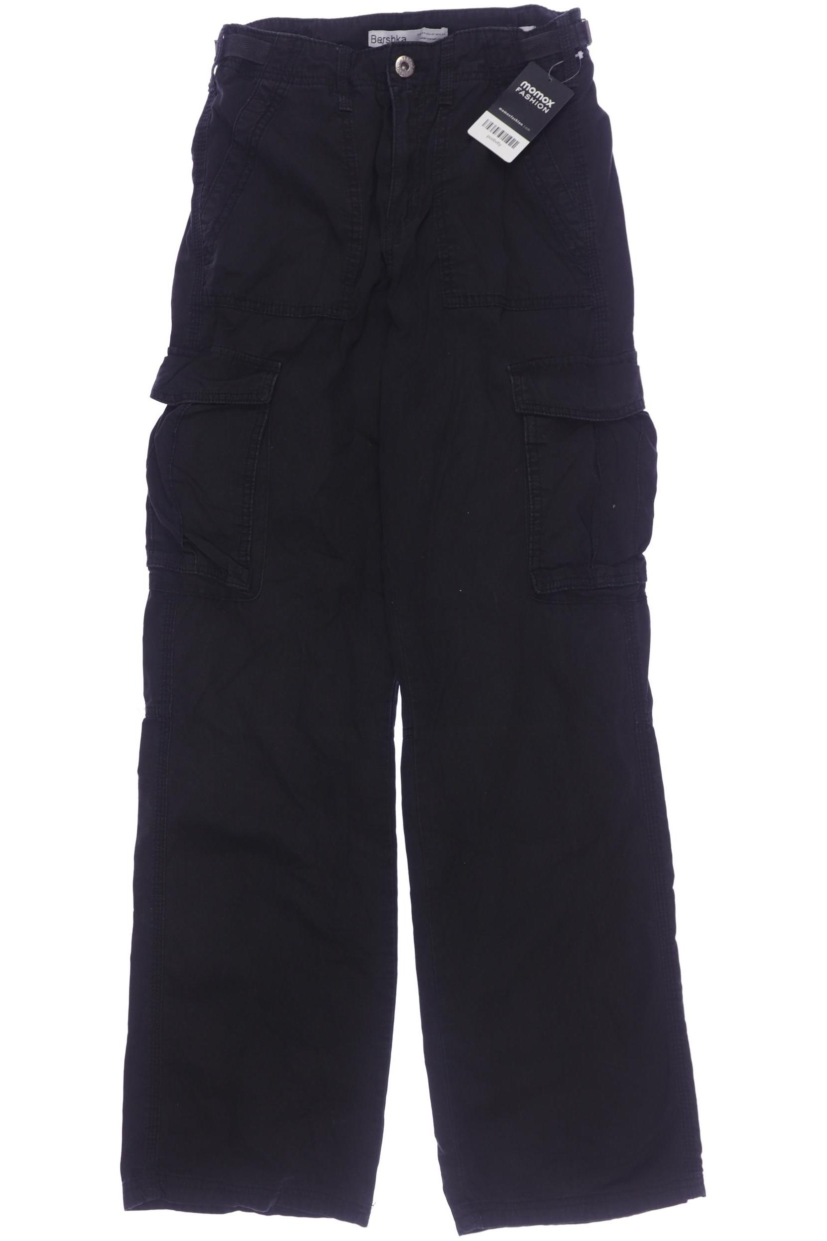 

bershka Damen Stoffhose, schwarz, Gr. 34