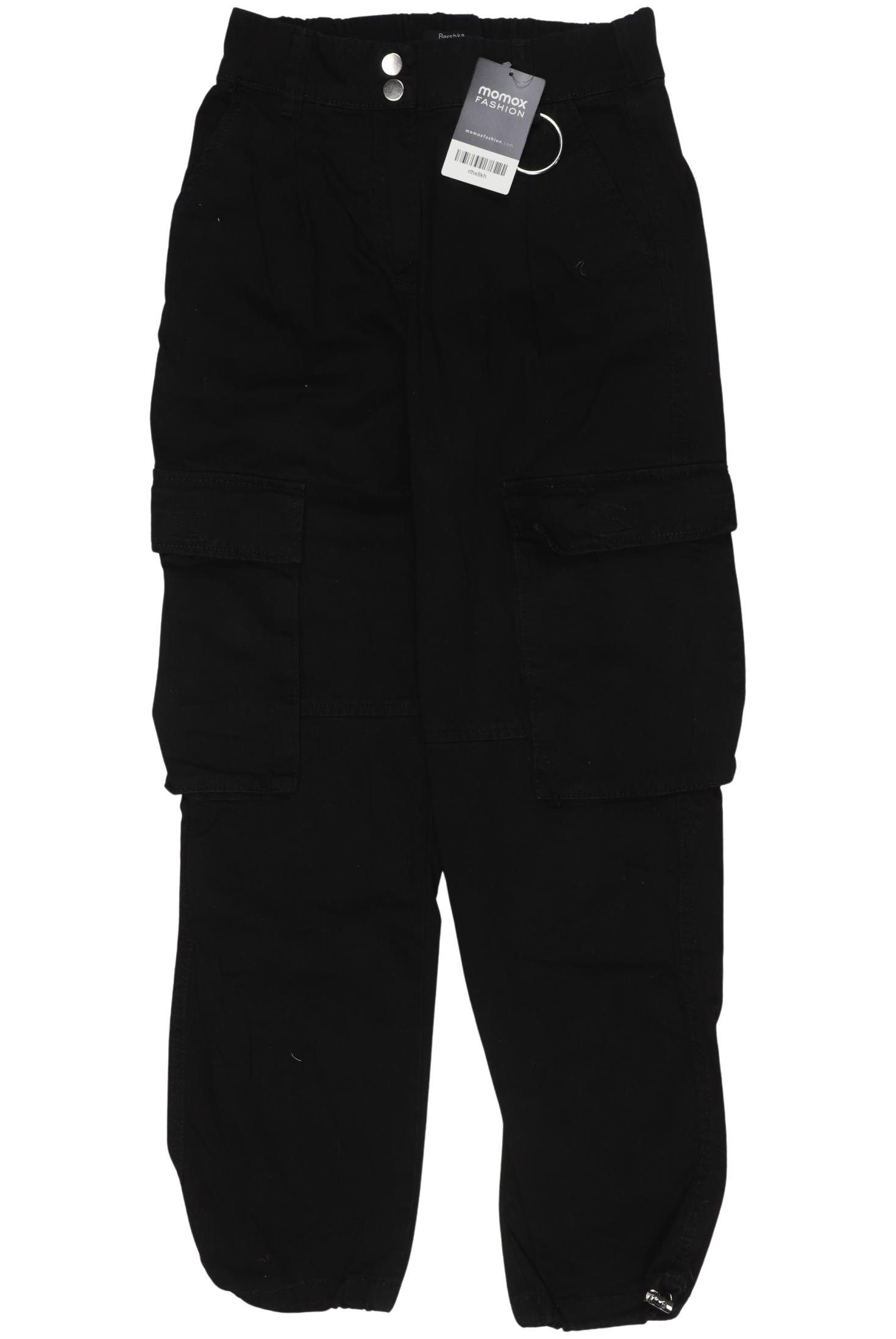 

bershka Damen Stoffhose, schwarz, Gr. 34