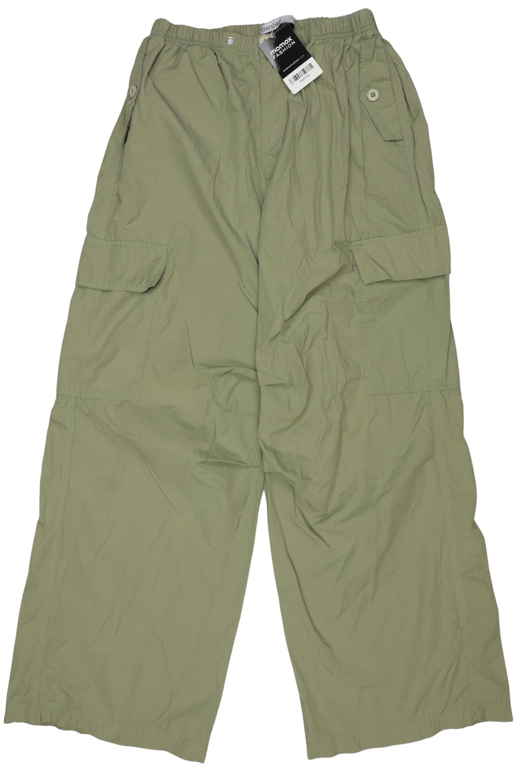 

bershka Damen Stoffhose, grün, Gr. 0
