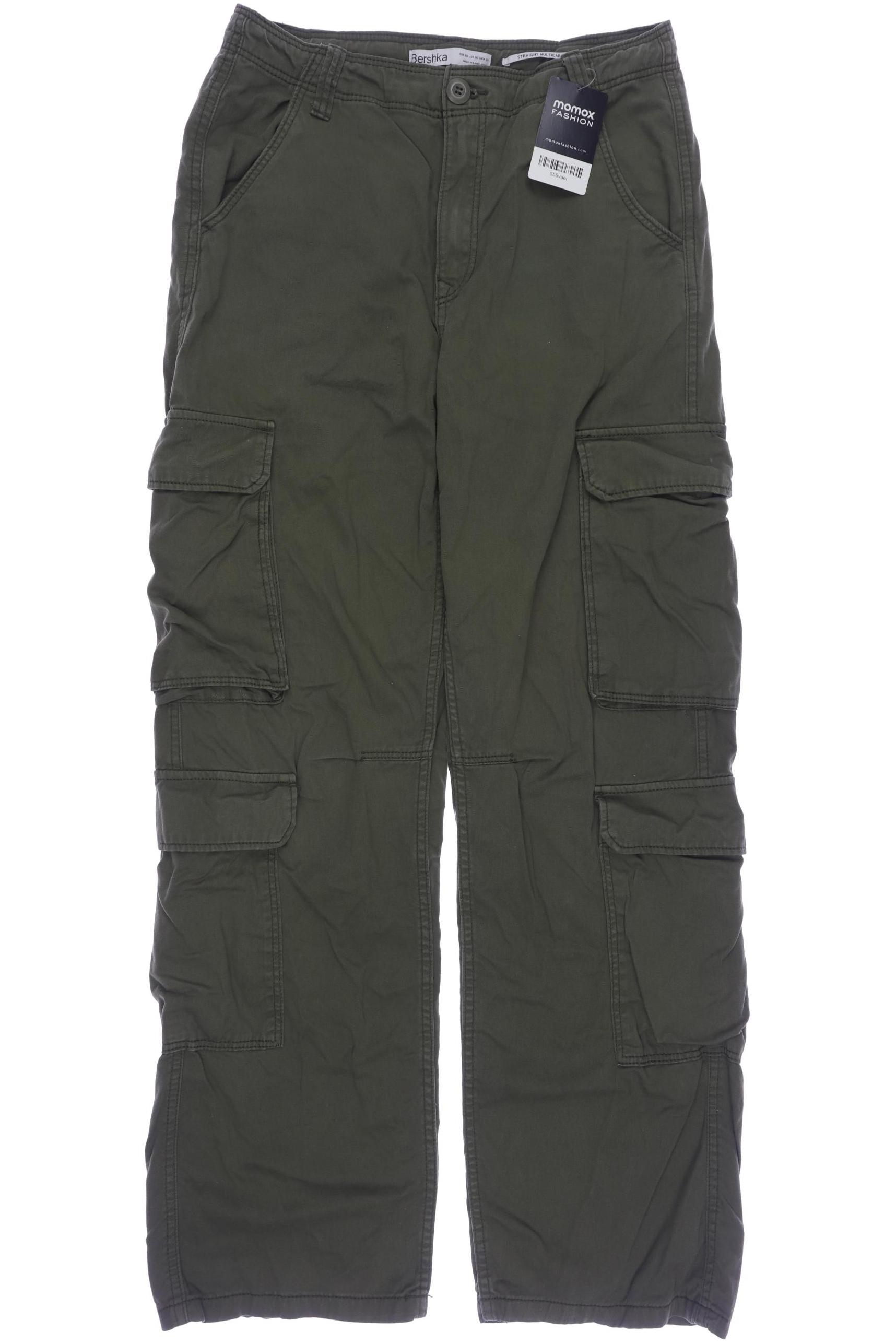 

bershka Damen Stoffhose, grün, Gr. 38